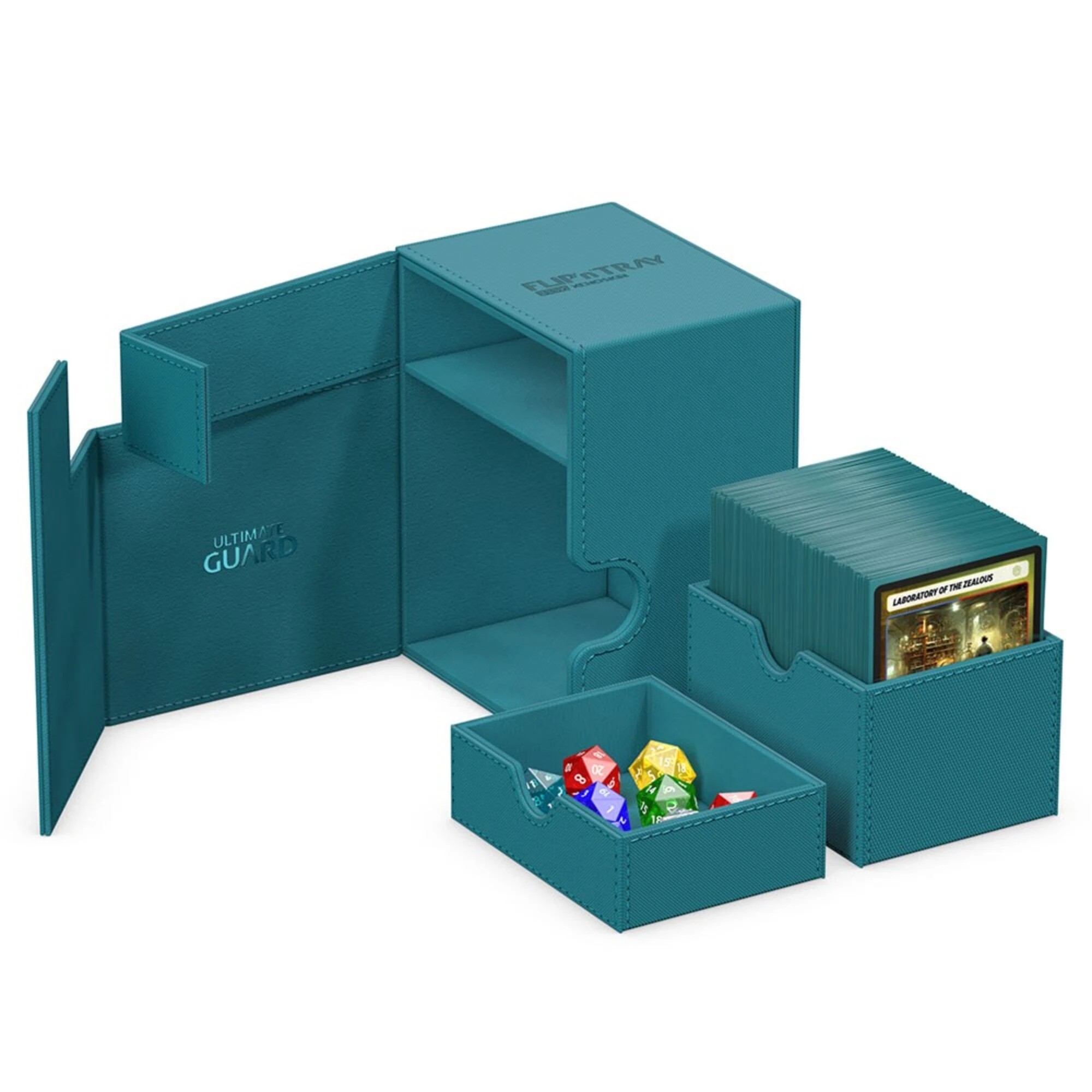 3 Ultimate Guard TCG - XenoSkin Flip'n'Tray 133+ Deck Box - Petroleum, 3 of 3
