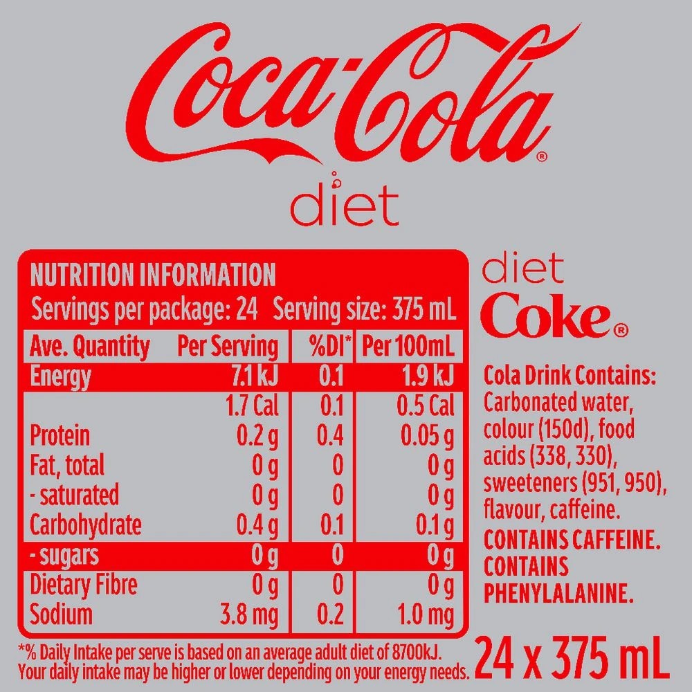 4 Diet Coca-Cola Cans 375mL 24 Pack, 4 of 4