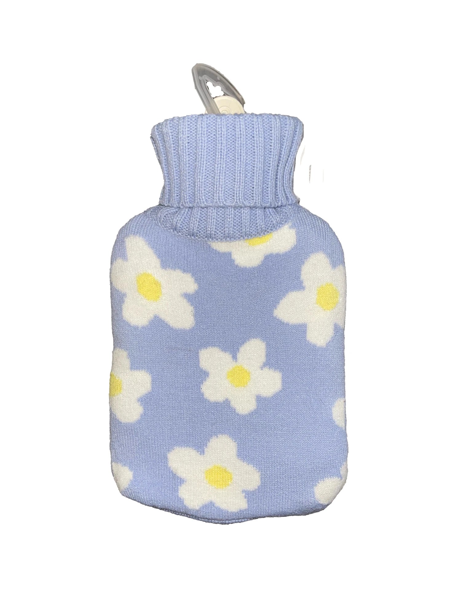 1 700ml OXX Essentials Hot Water Bottle with Blue Daisy Cover, 1 of 2