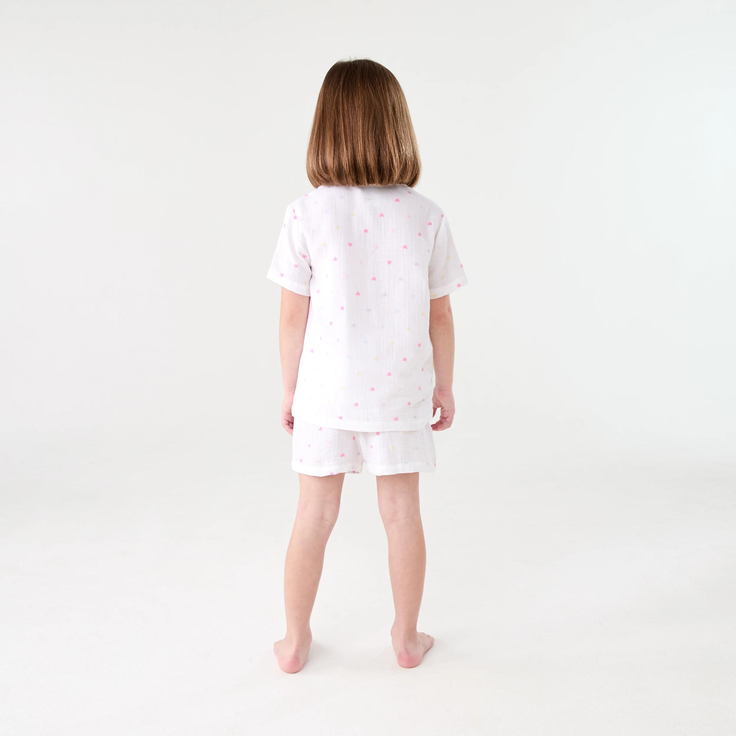 2 Short Sleeve Woven Pyjama Set WHITE HEARTS, 2 of 7