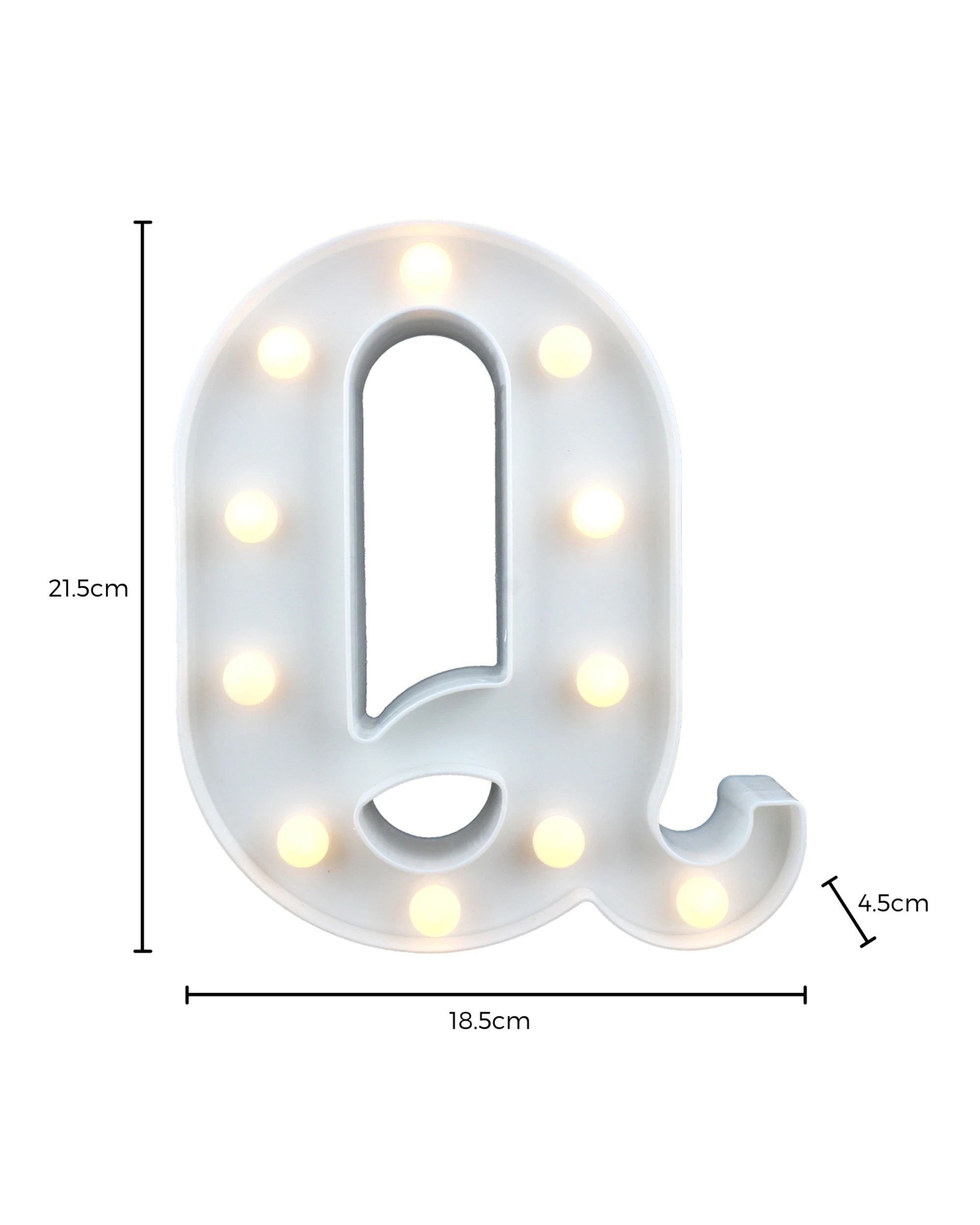 3 Partyrama LED Light Up Letter Q White, 3 of 3