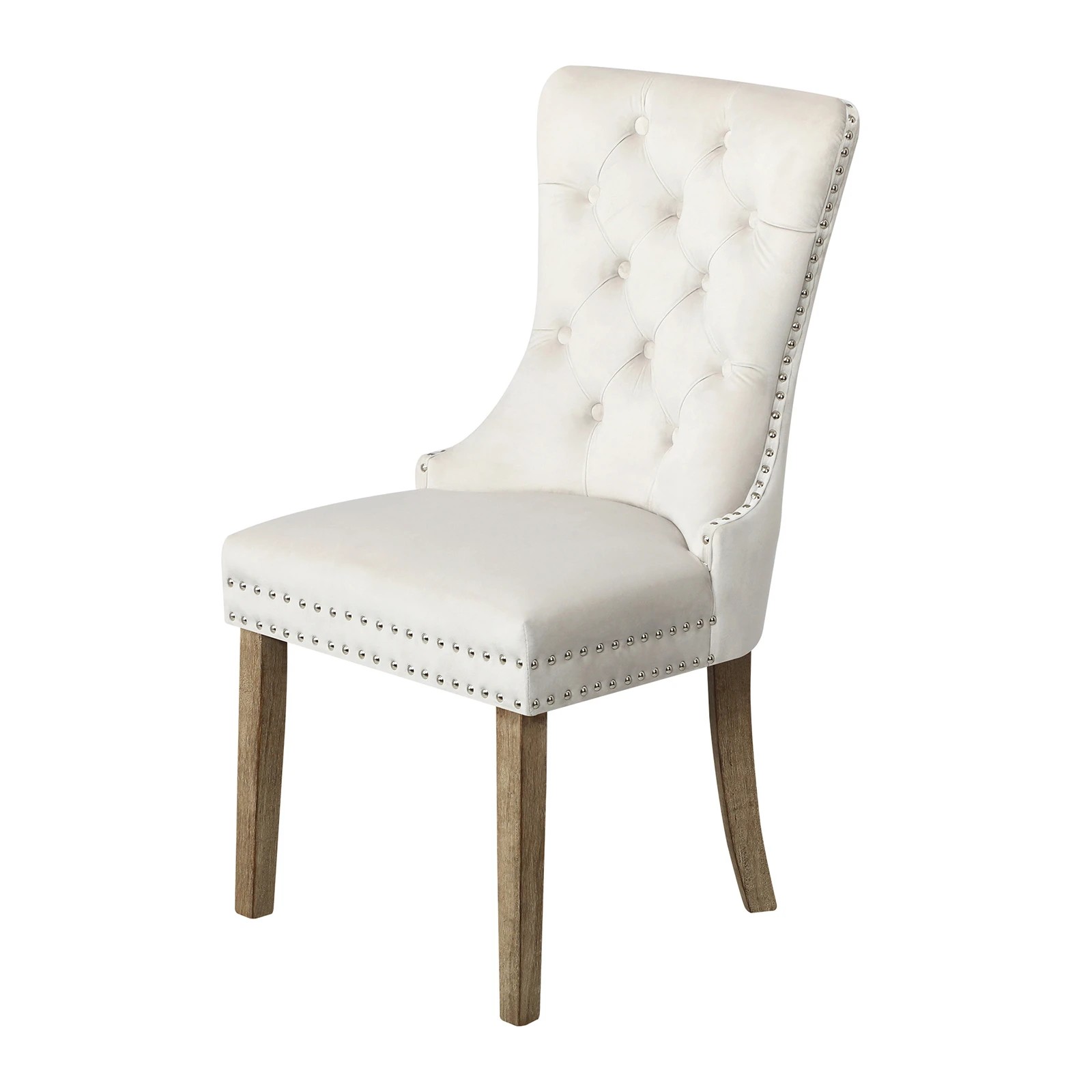 6 Oikiture 2x Velvet Dining Chairs Upholstered French Provincial Tufted
 - Beige, 6 of 9