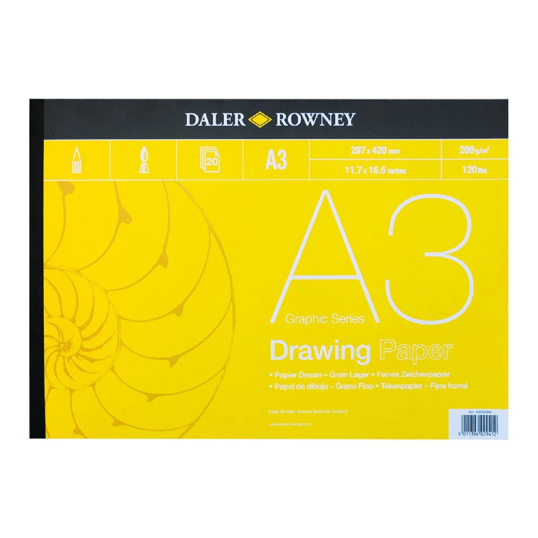 1 Daler-Rowney Graphic Drawing Pad 200gsm 20 Sheets A3, 1 of 1