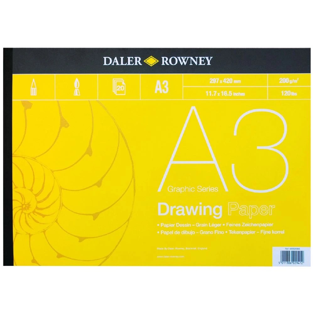 1 Daler-Rowney Graphic Drawing Pad 200gsm 20 Sheets A3, 1 of 1