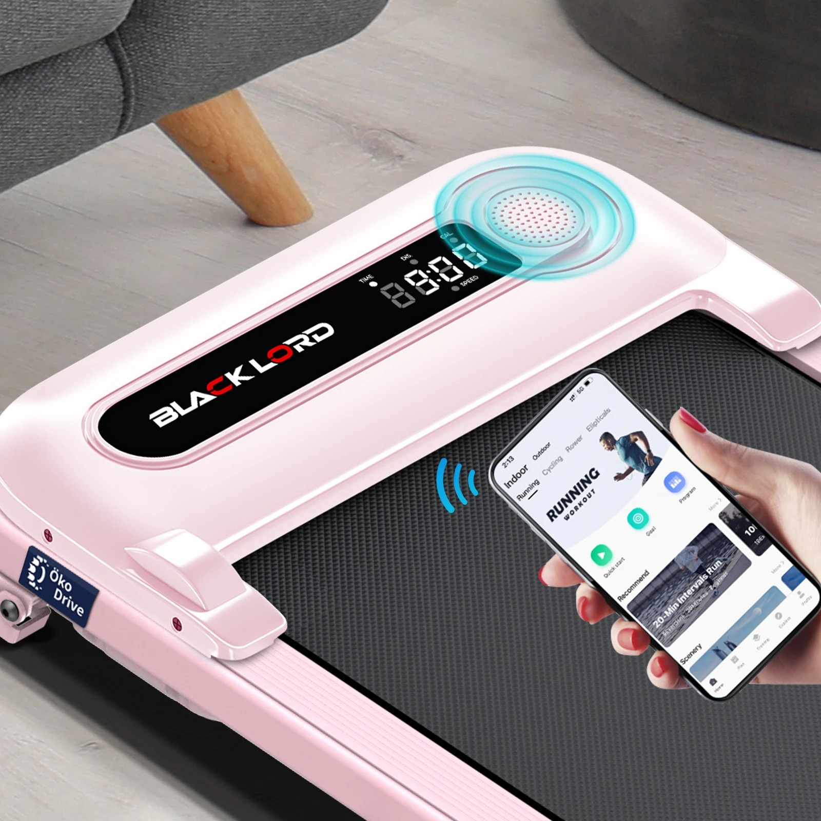 2 Black Lord Treadmill Electric Walking Pad Incline Shock Absorbers Home Gym - Pink, 2 of 10