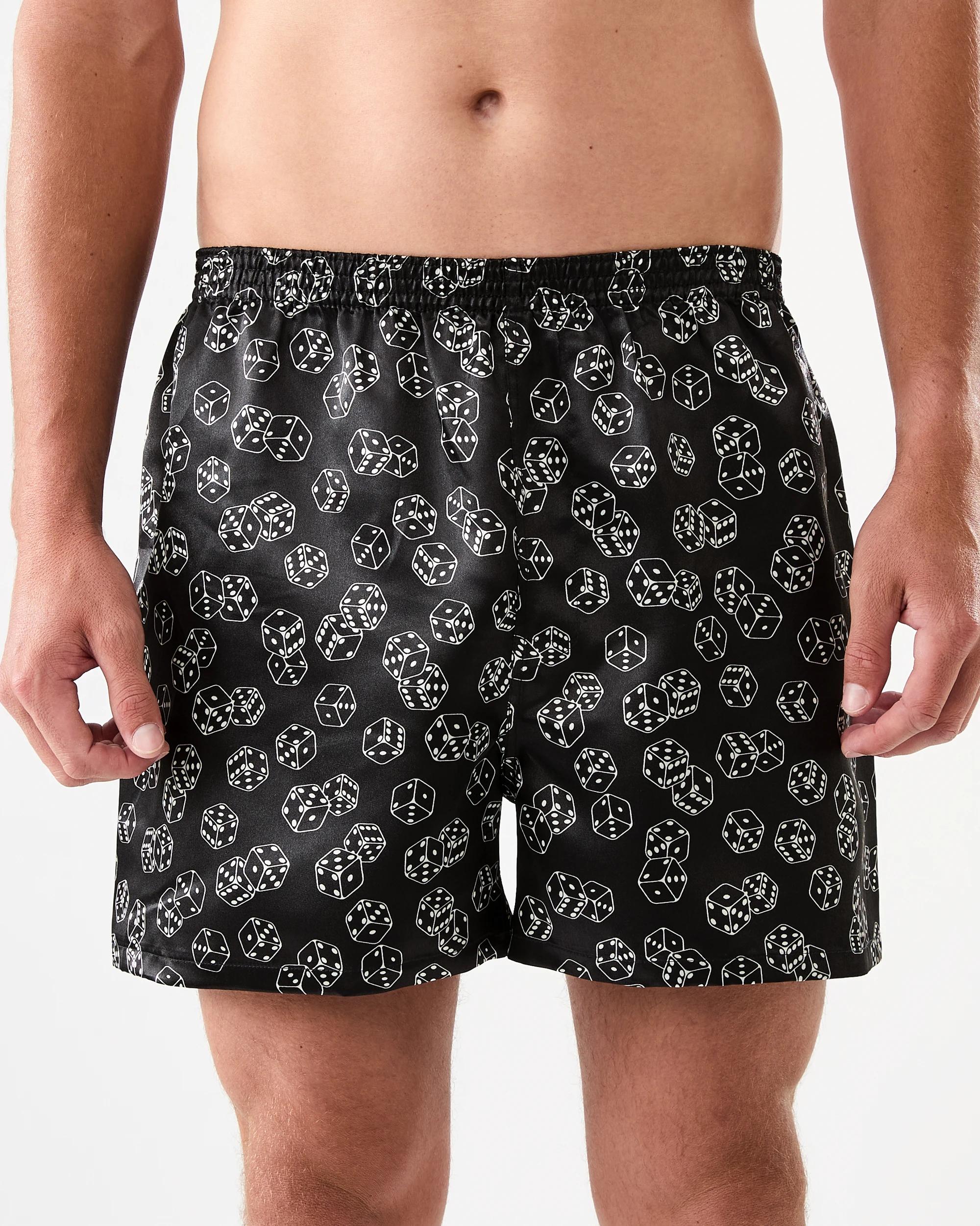 2 2 Pack Satin Boxers Blk Dice, 2 of 6