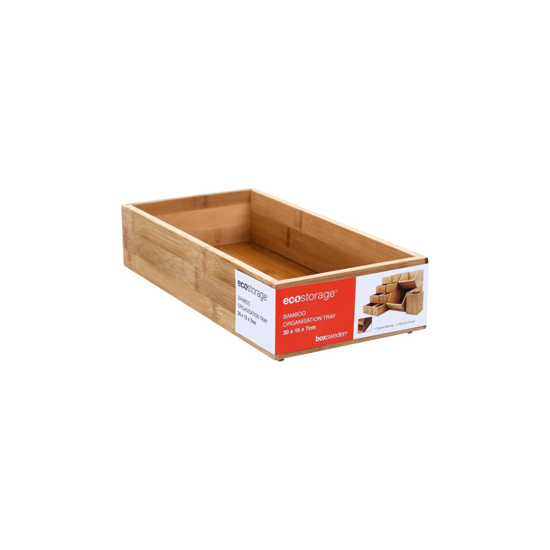 1 Boxsweden Bamboo Organisation Tray 30x15cm Storage Organiser Holder Container
 - Natural, 1 of 4