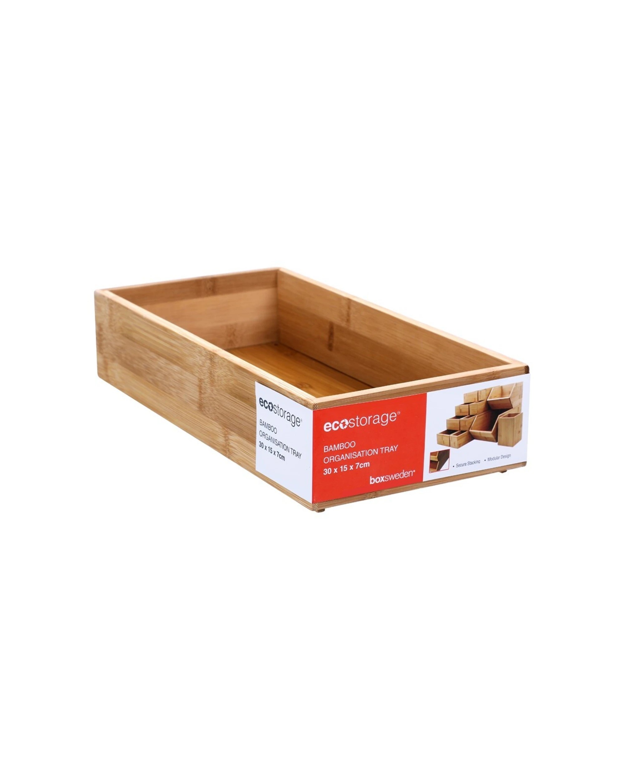 1 Boxsweden Bamboo Organisation Tray 30x15cm Storage Organiser Holder Container
 - Natural, 1 of 4