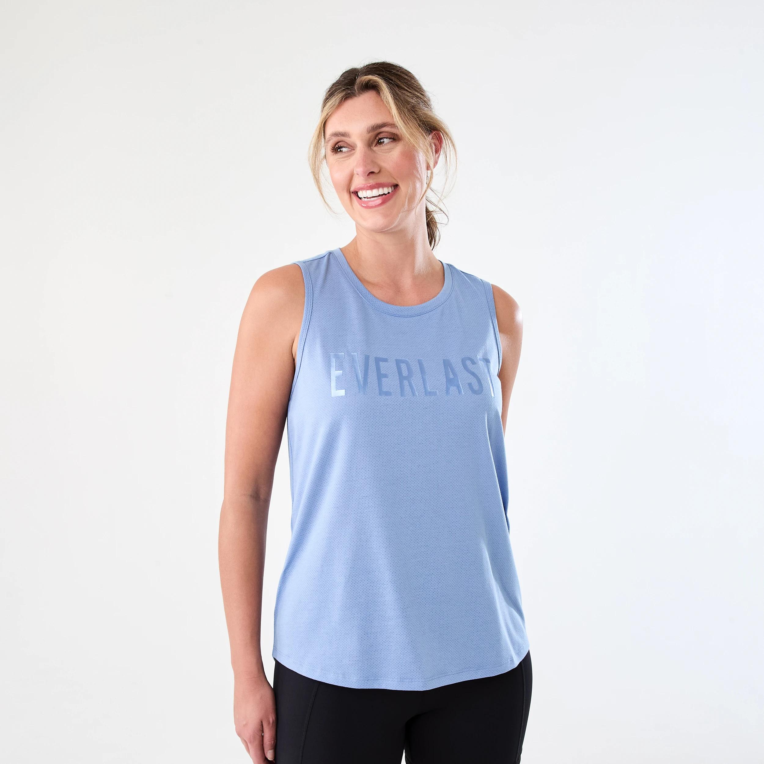 1 Everlast Womens Keyhole Tank EVERLAST BLOCK LOGO OASIS BLUE, 1 of 7