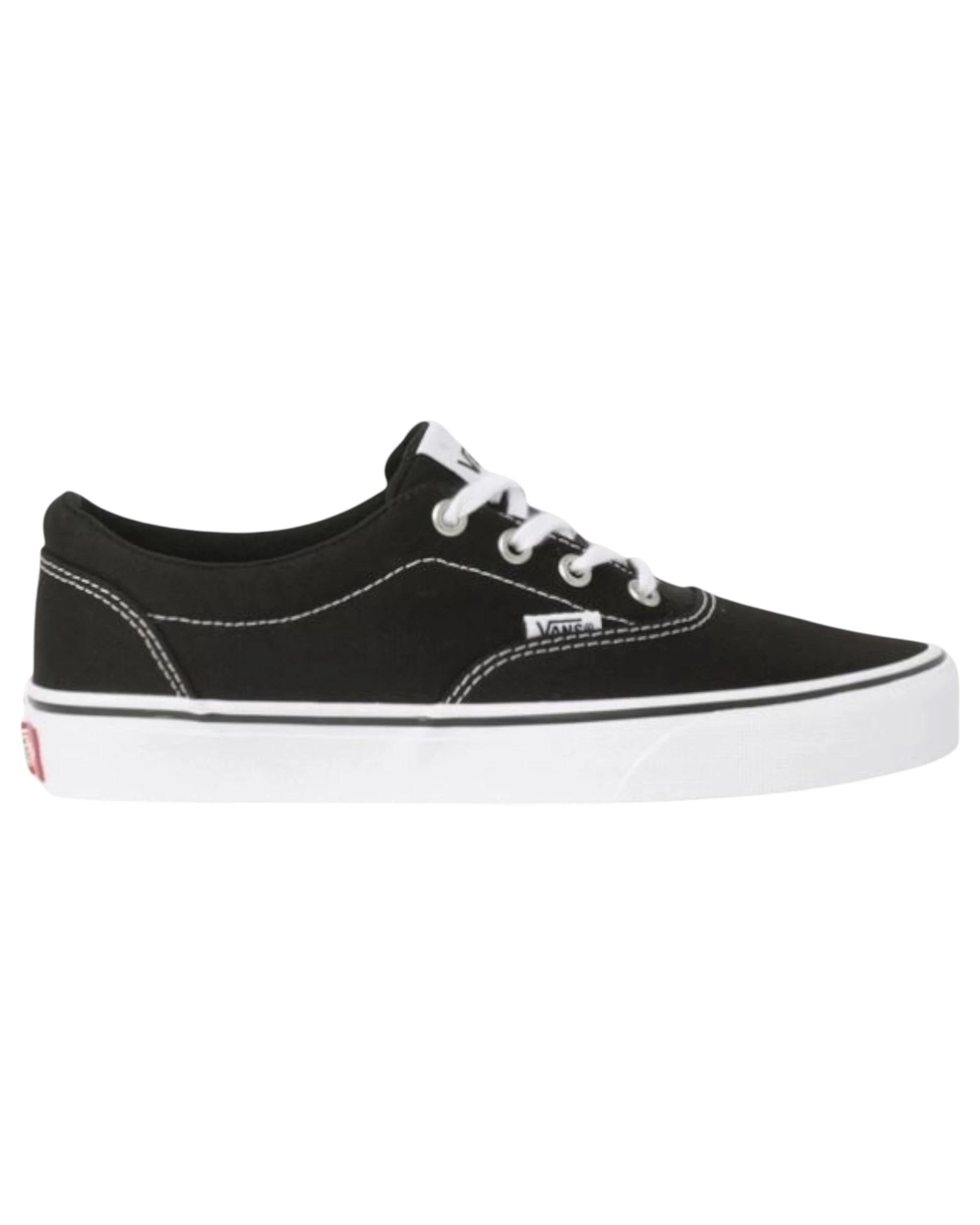 1 Vans Womens Doheny Canvas Black/White Classic Lace Up Shoes BLACK/WHITE, 1 of 5