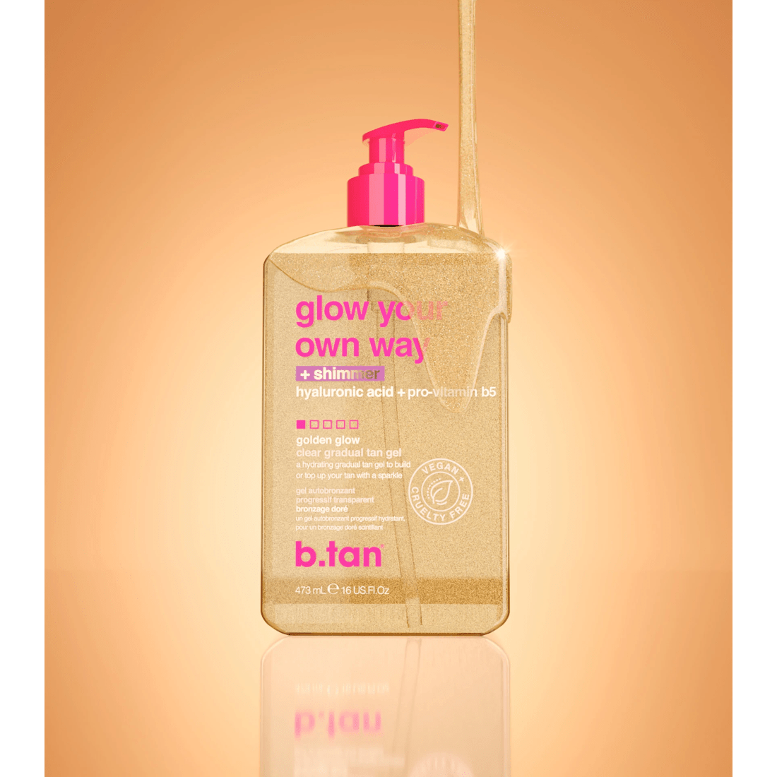 3 b.tan Glow Your Own Way Shimmer Tan Gel - Hyaluronic Acid and Pro-Vitamin B5, 3 of 3