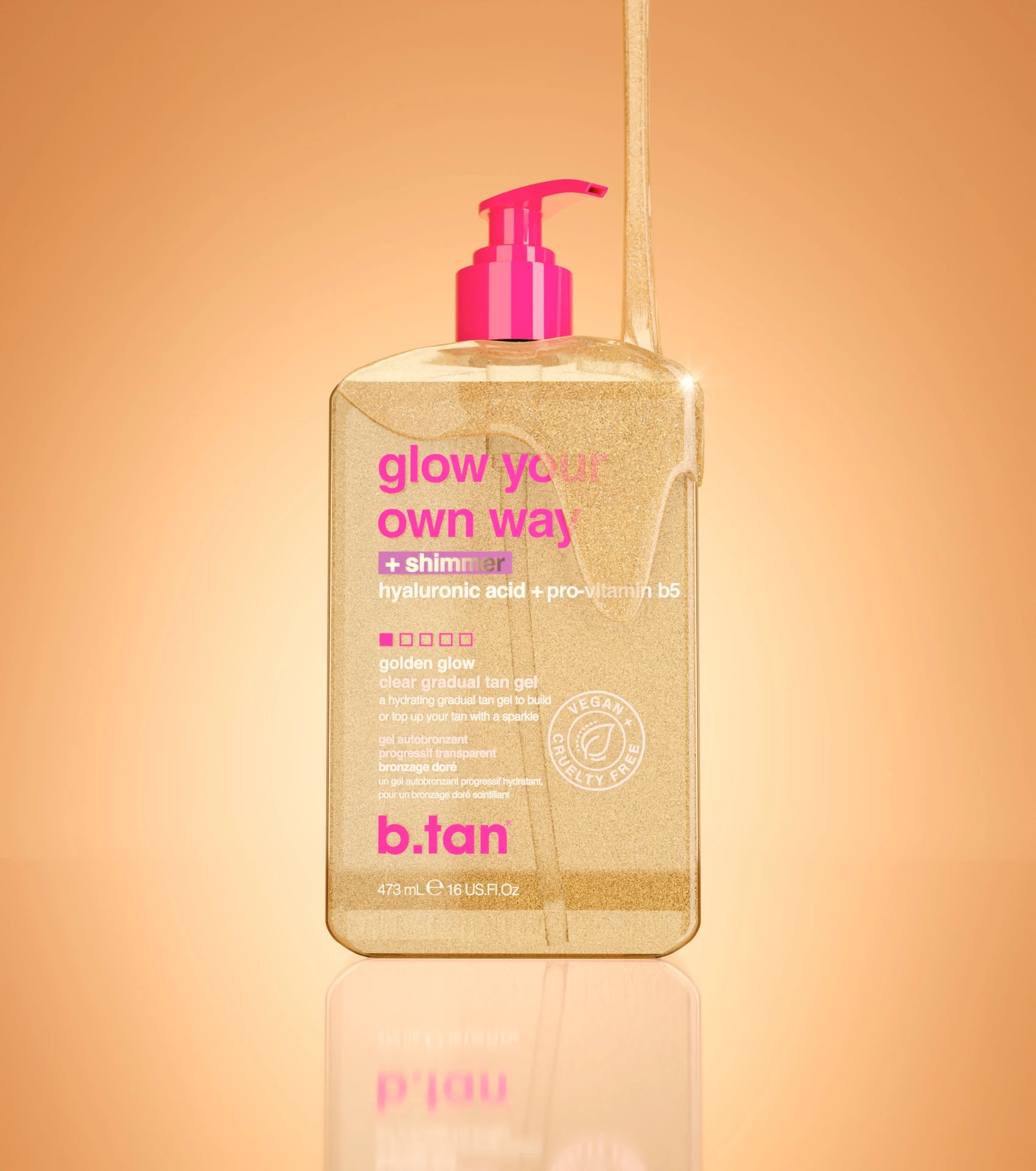 3 b.tan Glow Your Own Way Shimmer Tan Gel - Hyaluronic Acid and Pro-Vitamin B5, 3 of 3