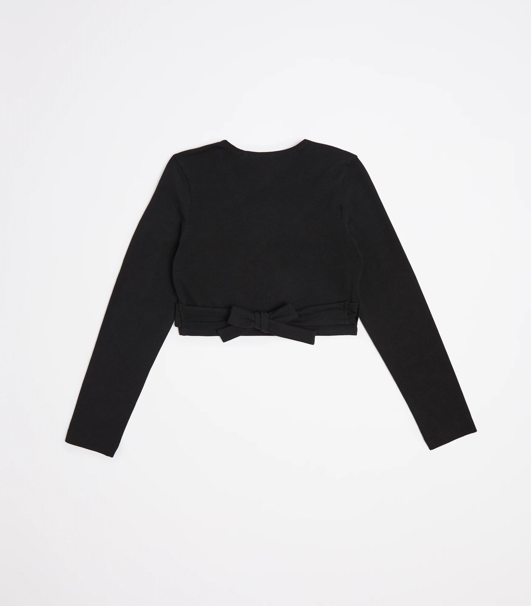 3 Target School Dance Long Sleeve Crossover Top BLACK, 3 of 3