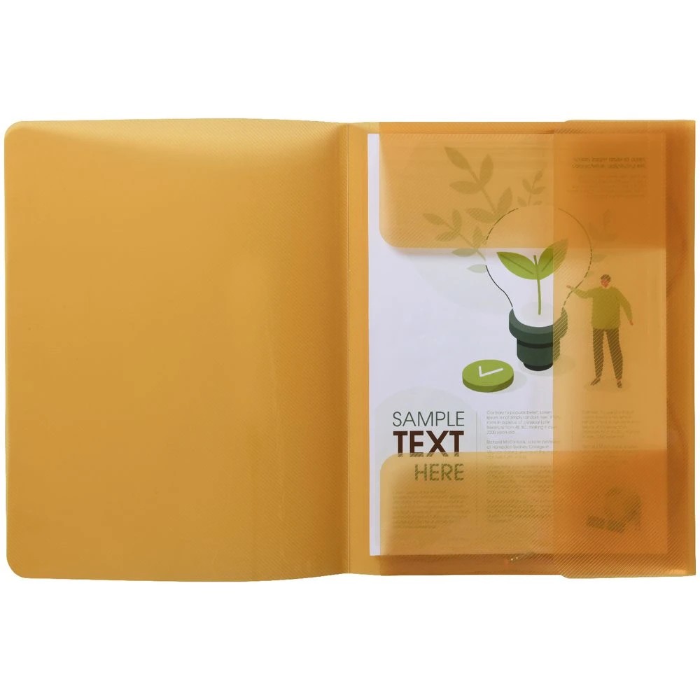 2 J.Burrows A4 Elastic Document Wallet Yellow, 2 of 3