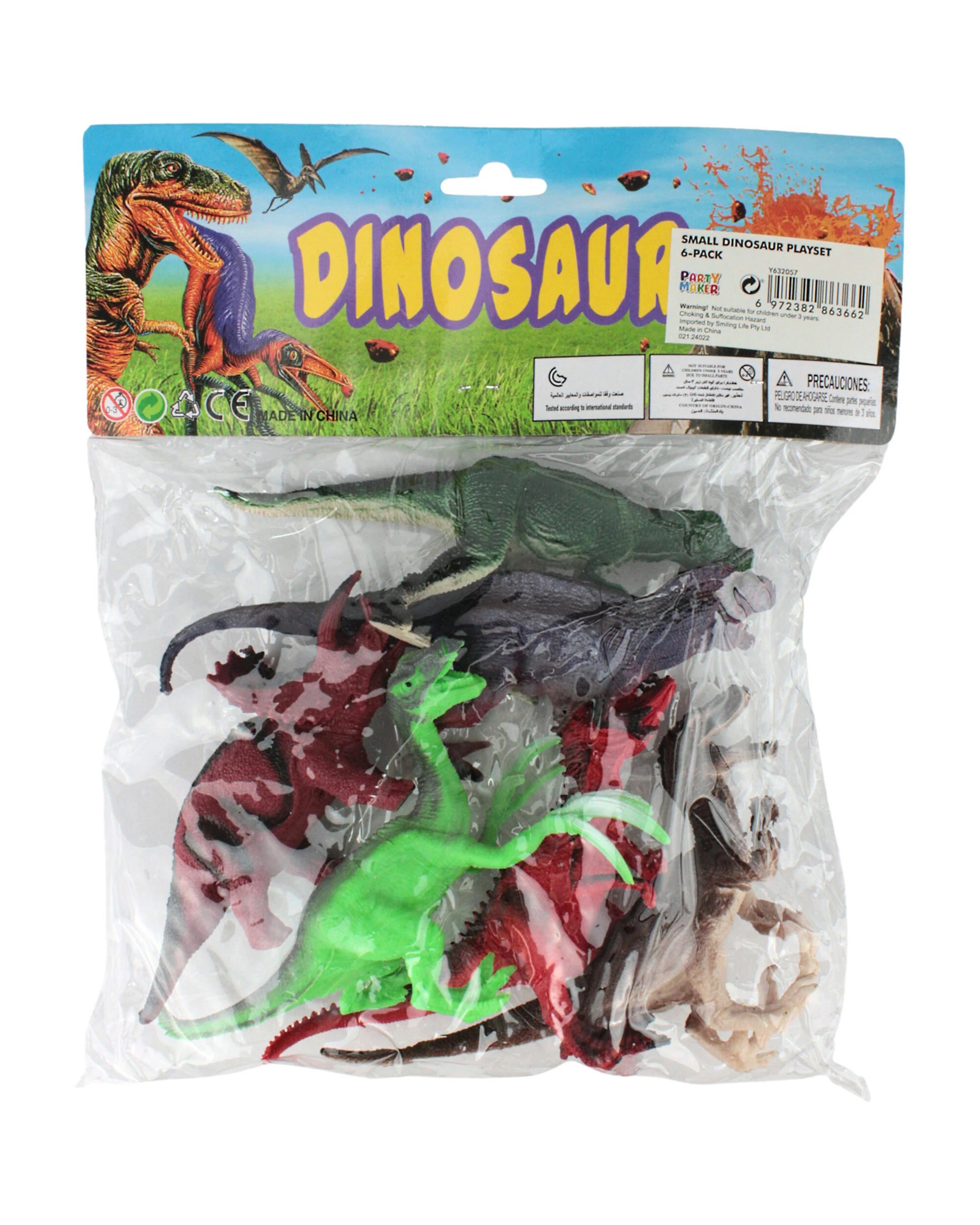 3 Partyrama Dinosaur Playset Pack of 6, 3 of 3