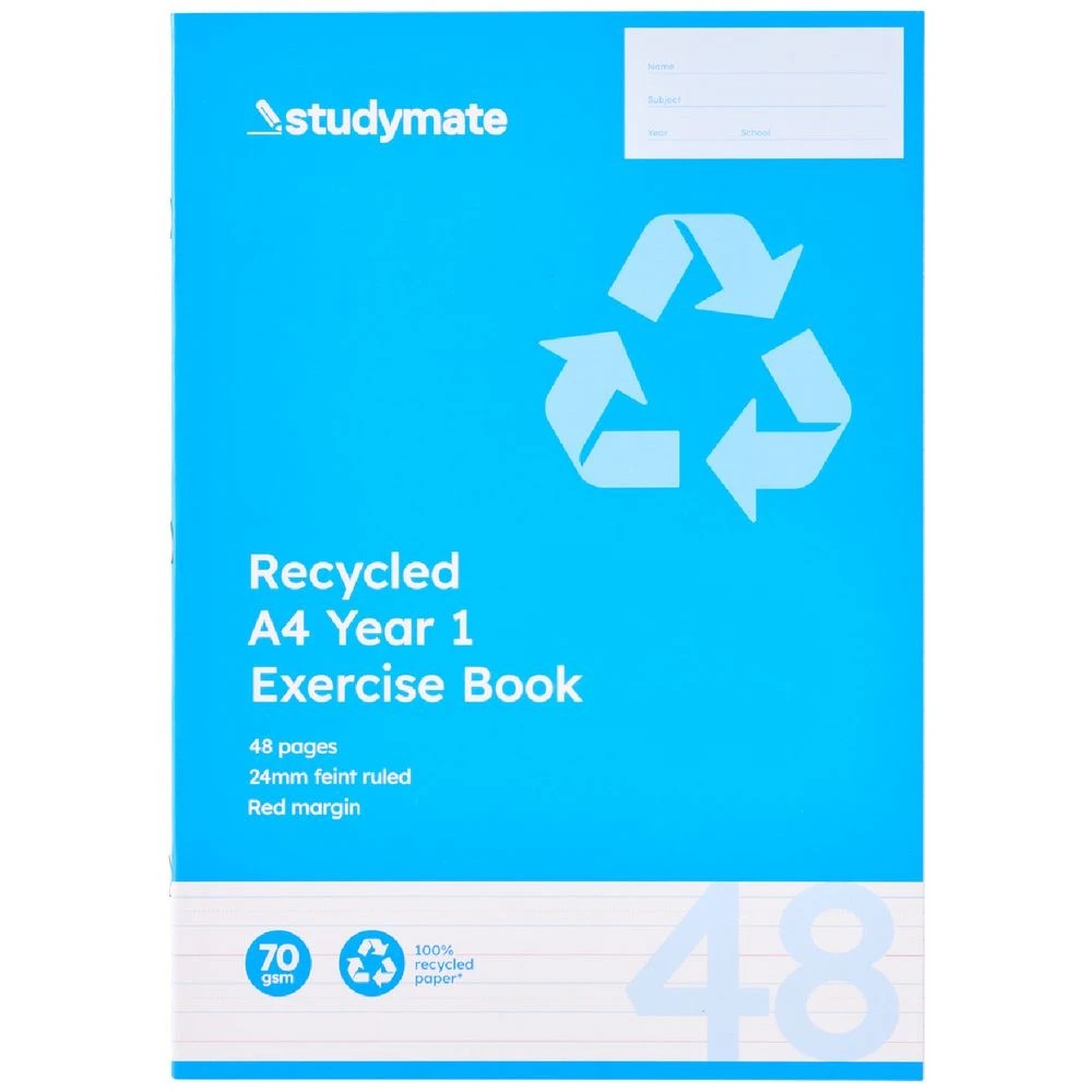 4 Studymate A4 24mm Exercise Book Year 1 QLD 48 Page Recycled, 4 of 4