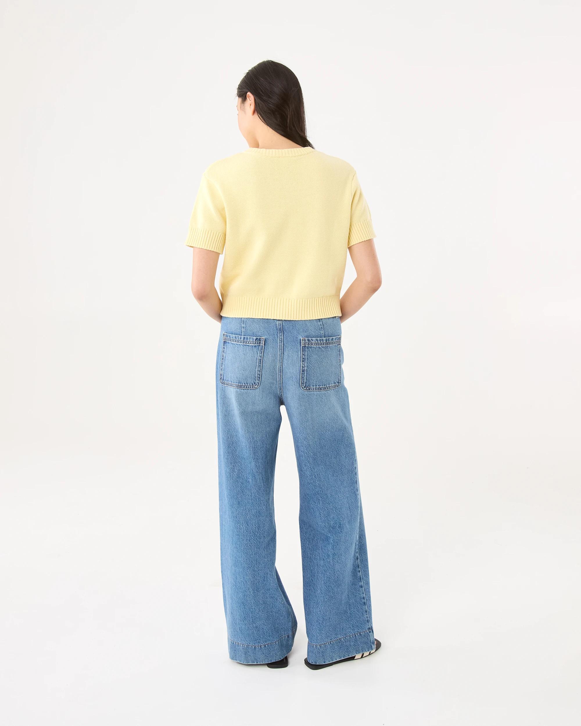 4 Short Sleeve Button Up Cardigan Fln Yellow, 4 of 8