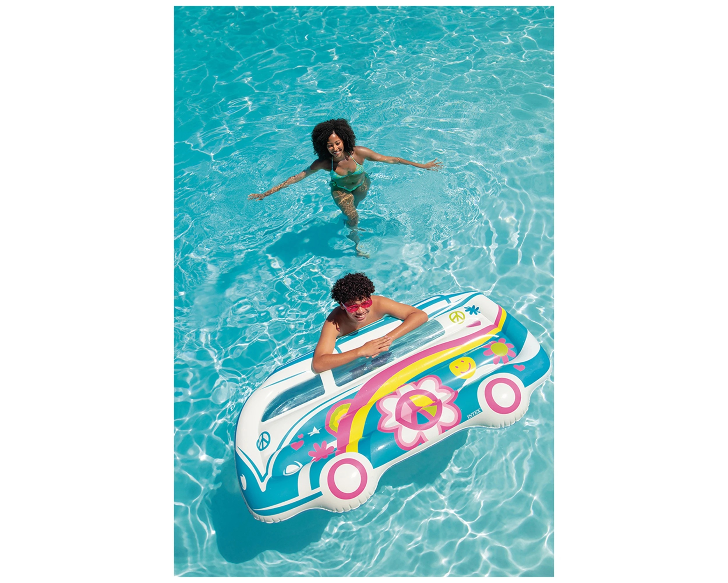 2 Intex Groovy Van Inflatable Pool Lounge Float 178X91Cm Bus Shape Kids Vinyl - Multi, 2 of 3