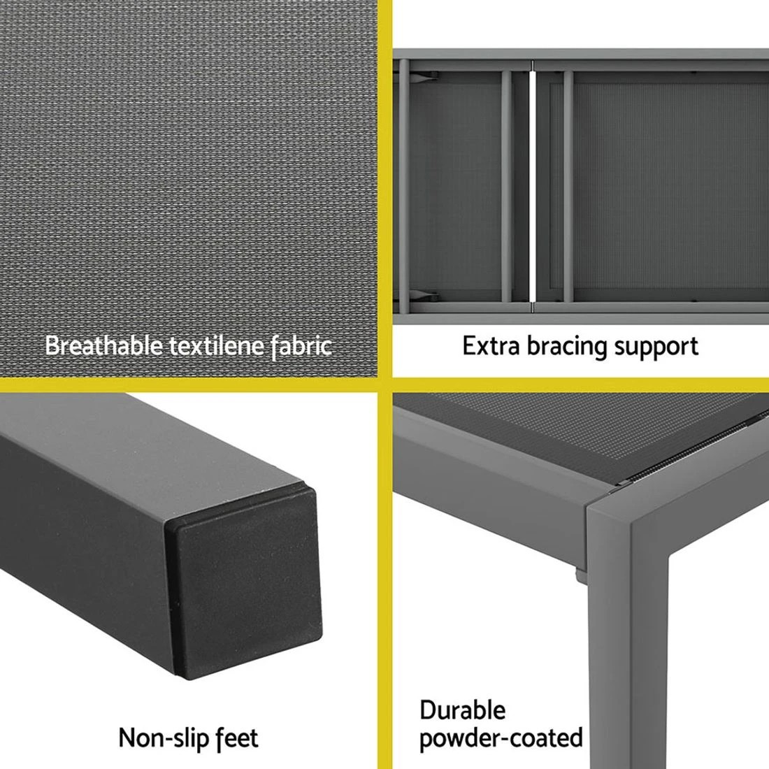 6 Gardeon Sun Lounge Outdoor Lounger - Grey, 6 of 6