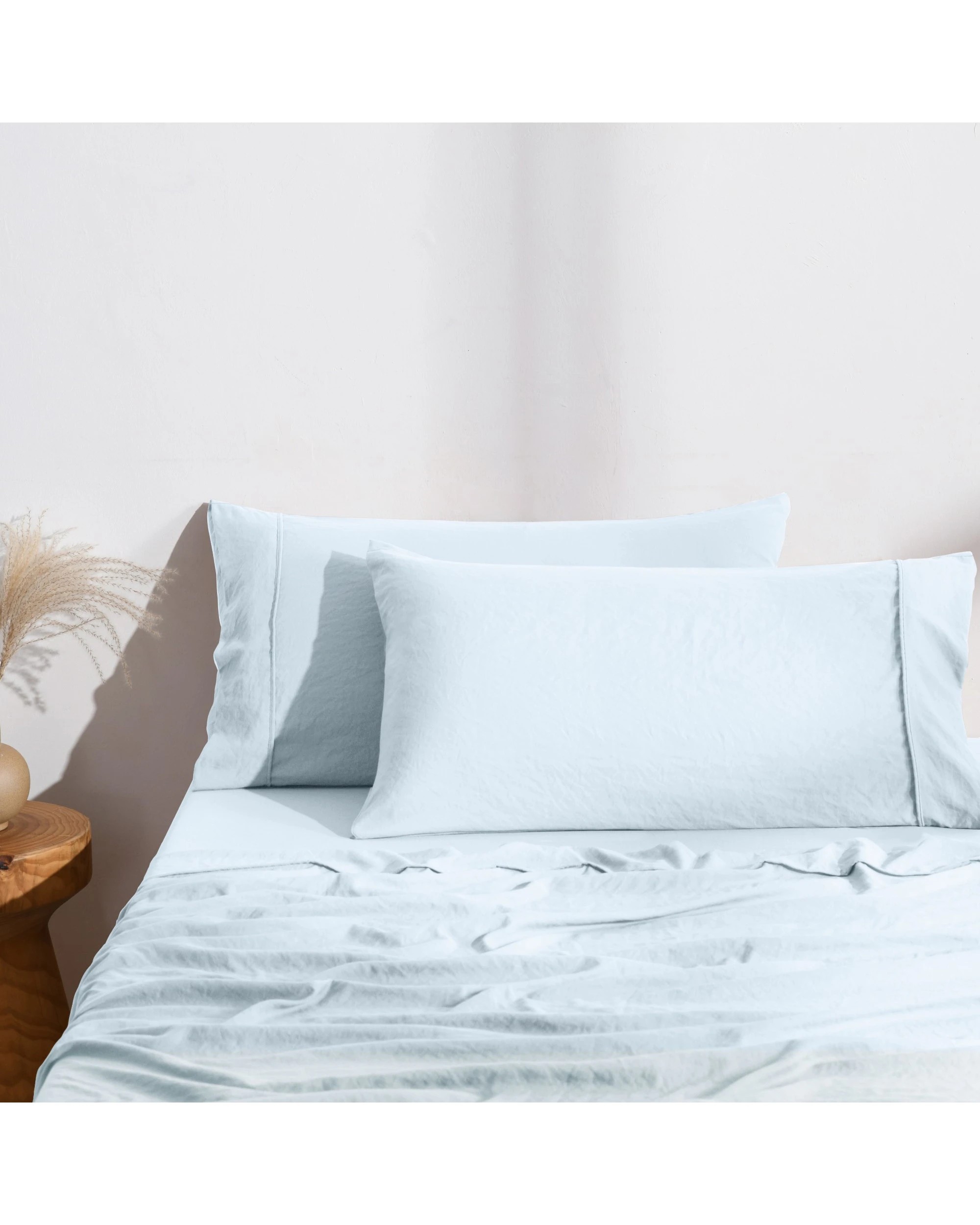 1 Dreamaker Superfine Washed Microfibre King Pillowcase Twin Pack - Ice Blue, 1 of 6