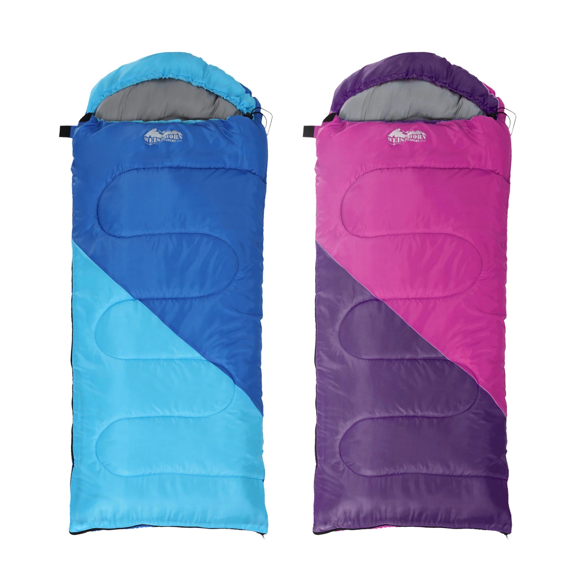2 Weisshorn Sleeping Bag Set of 2 Kids Single 172cm Thermal Camping - Multi, 2 of 2
