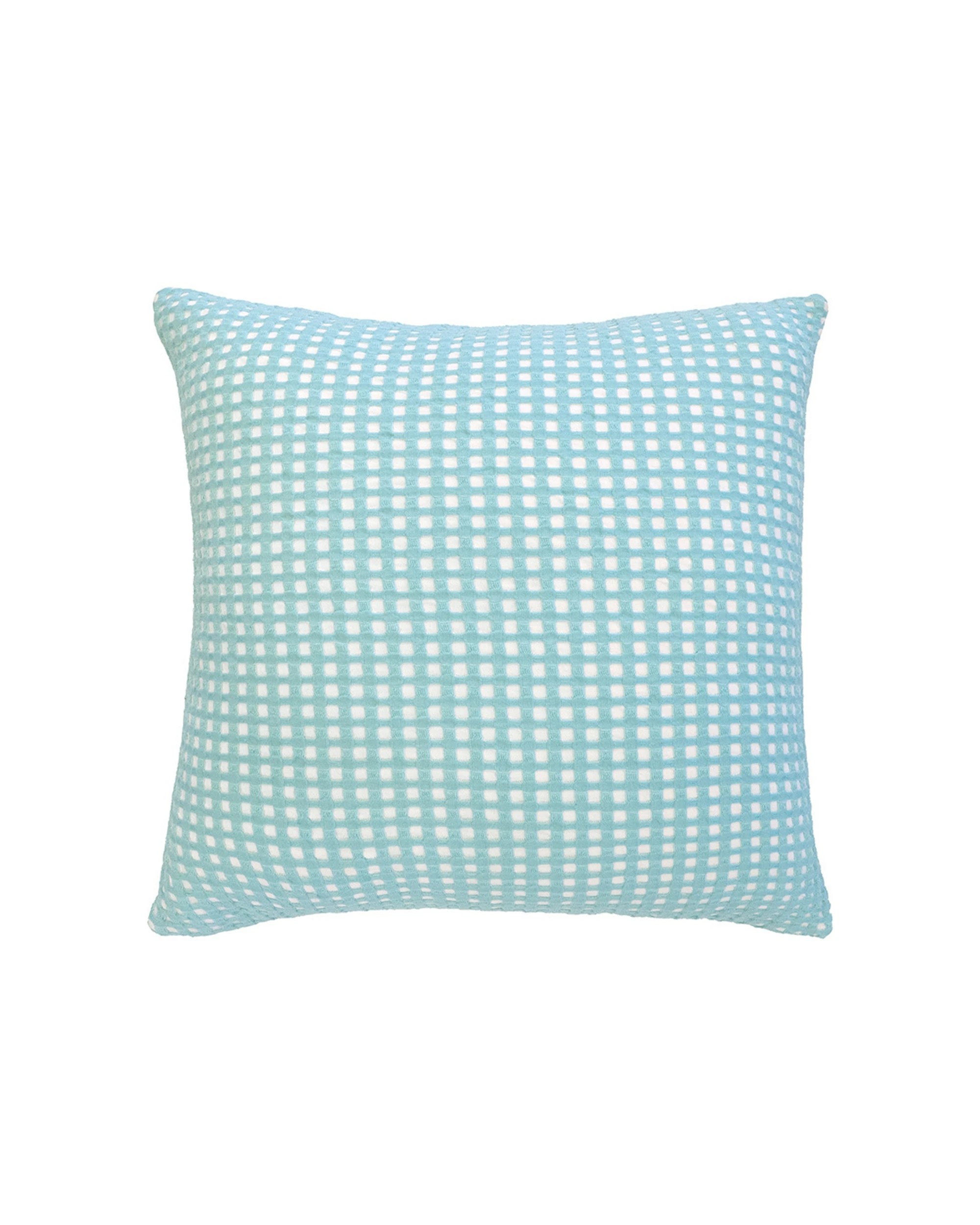 1 Bambury Waffle Fabric Dora Square Cushion Cotton Decorative 50x50cm - Blue, 1 of 4