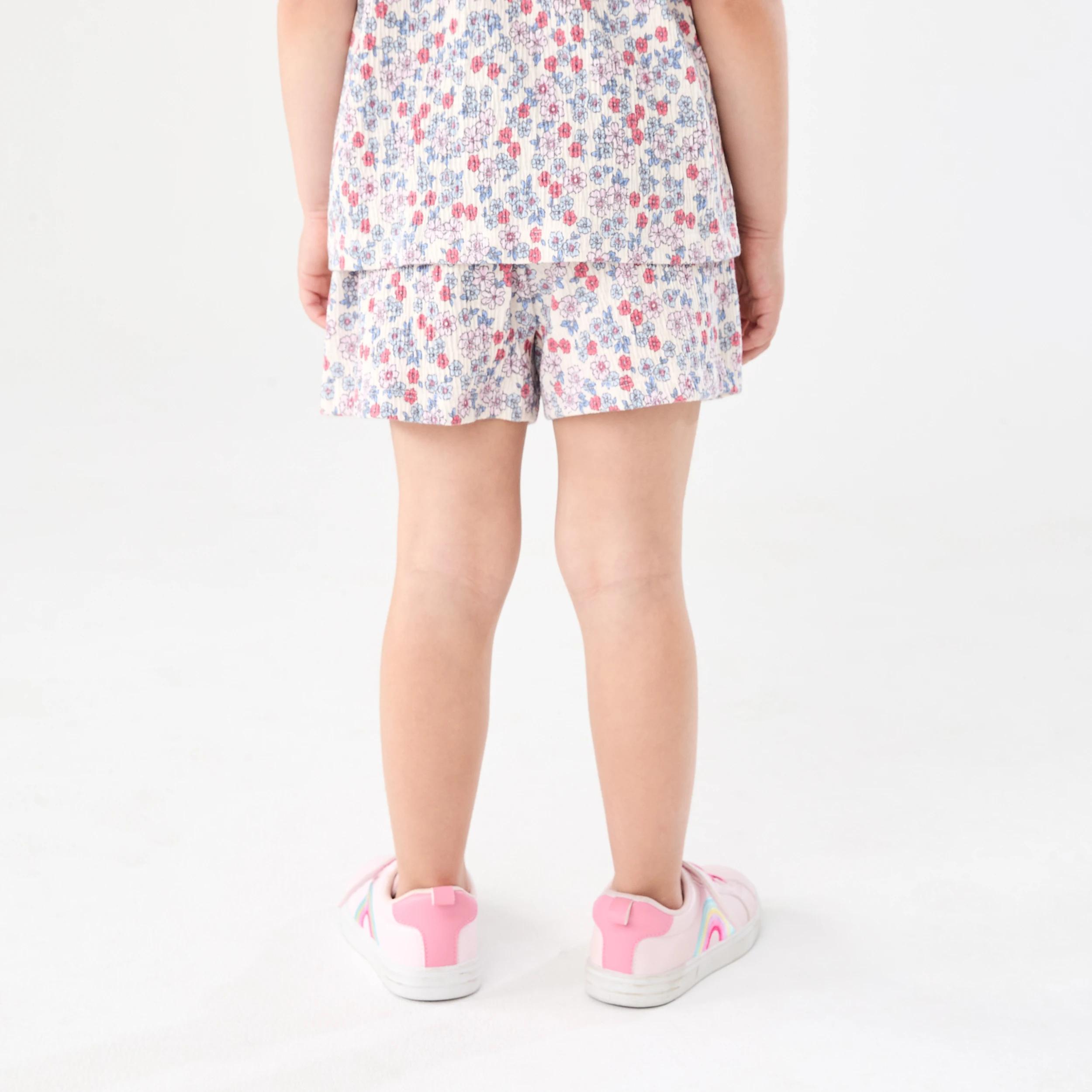 2 Print Crinkle Shorts Bge Floral, 2 of 6