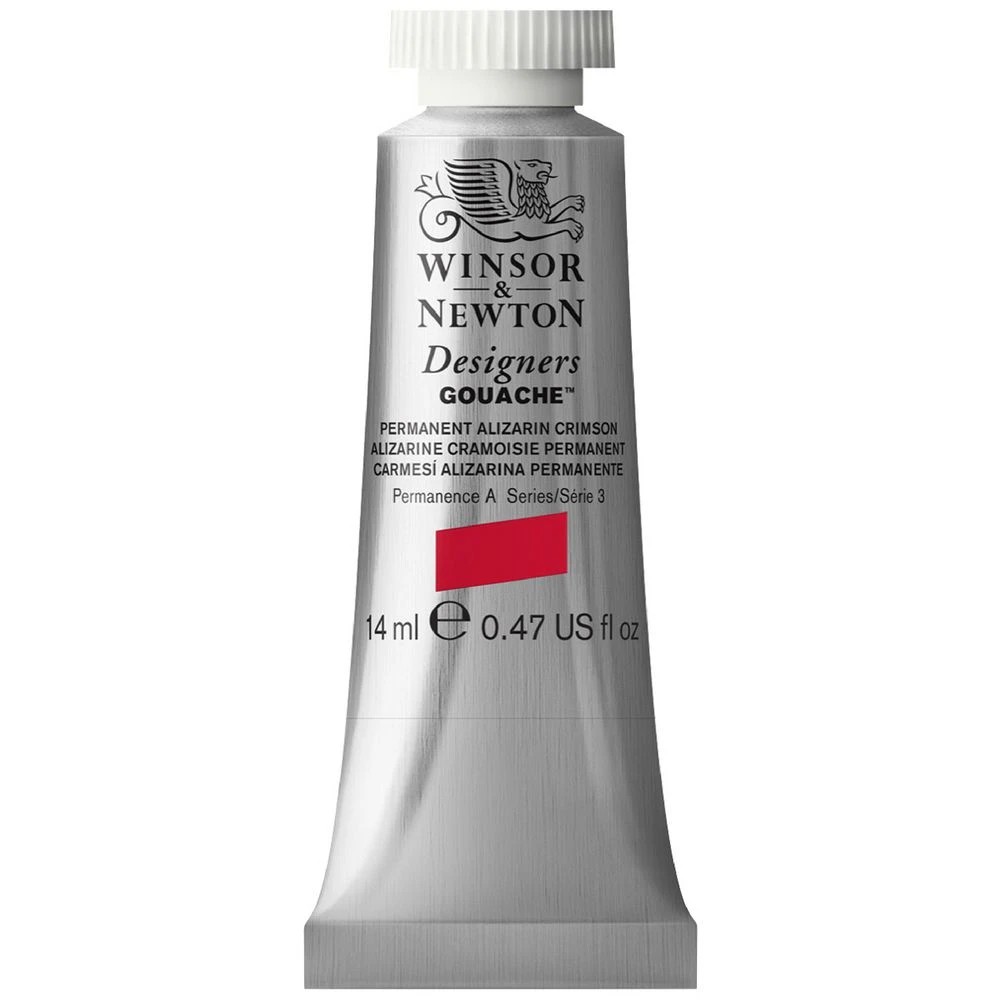 1 Winsor & Newton Designers Gouache 14mL Permanent Crimson S3, 1 of 1