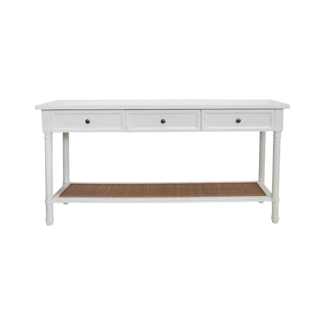 1 Resort Wood/mdf 80x160cm 3-drawer Console Table Home/office Furniture Rect White
 - White, 1 of 2