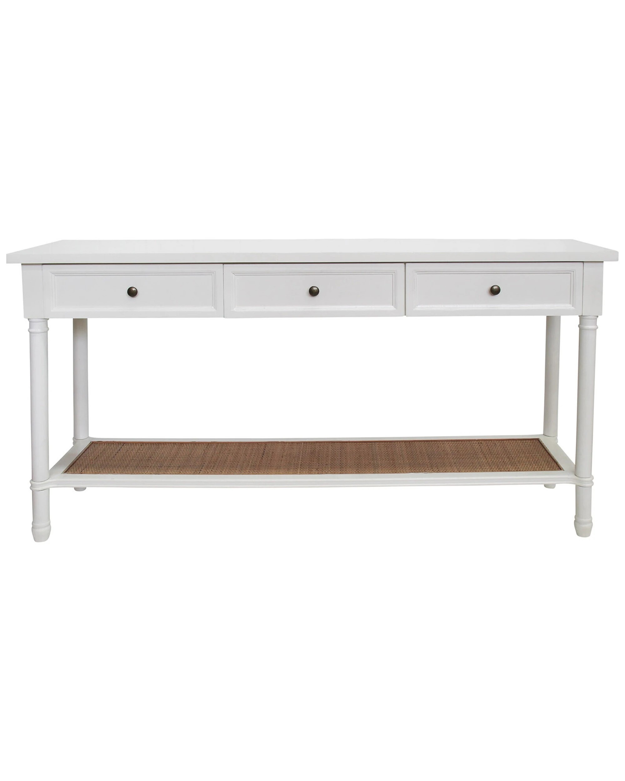 1 Resort Wood/mdf 80x160cm 3-drawer Console Table Home/office Furniture Rect White
 - White, 1 of 2