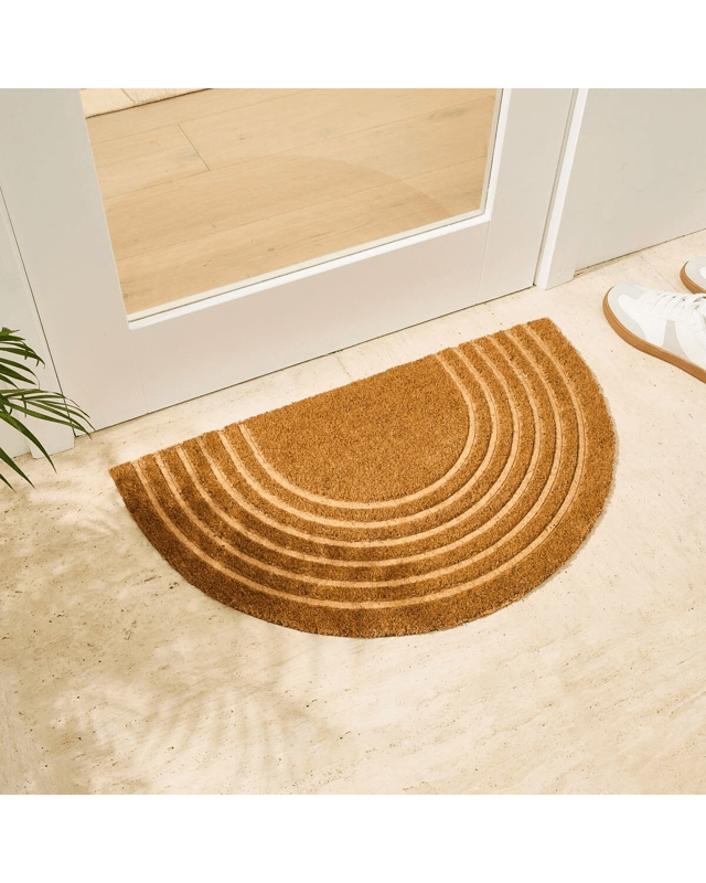 Embossed Semi Circle Door Mat - 75cm x 