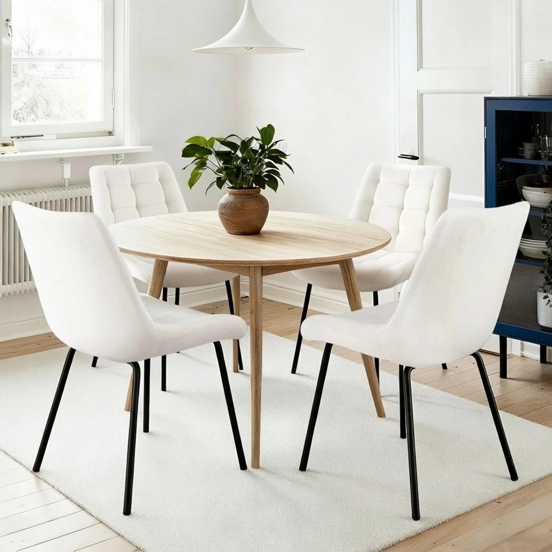 5 Artiss 2x Dining Chairs Velvet Tufted Kitchen Lounge Cafe Accent Chair - Natural, 5 of 6