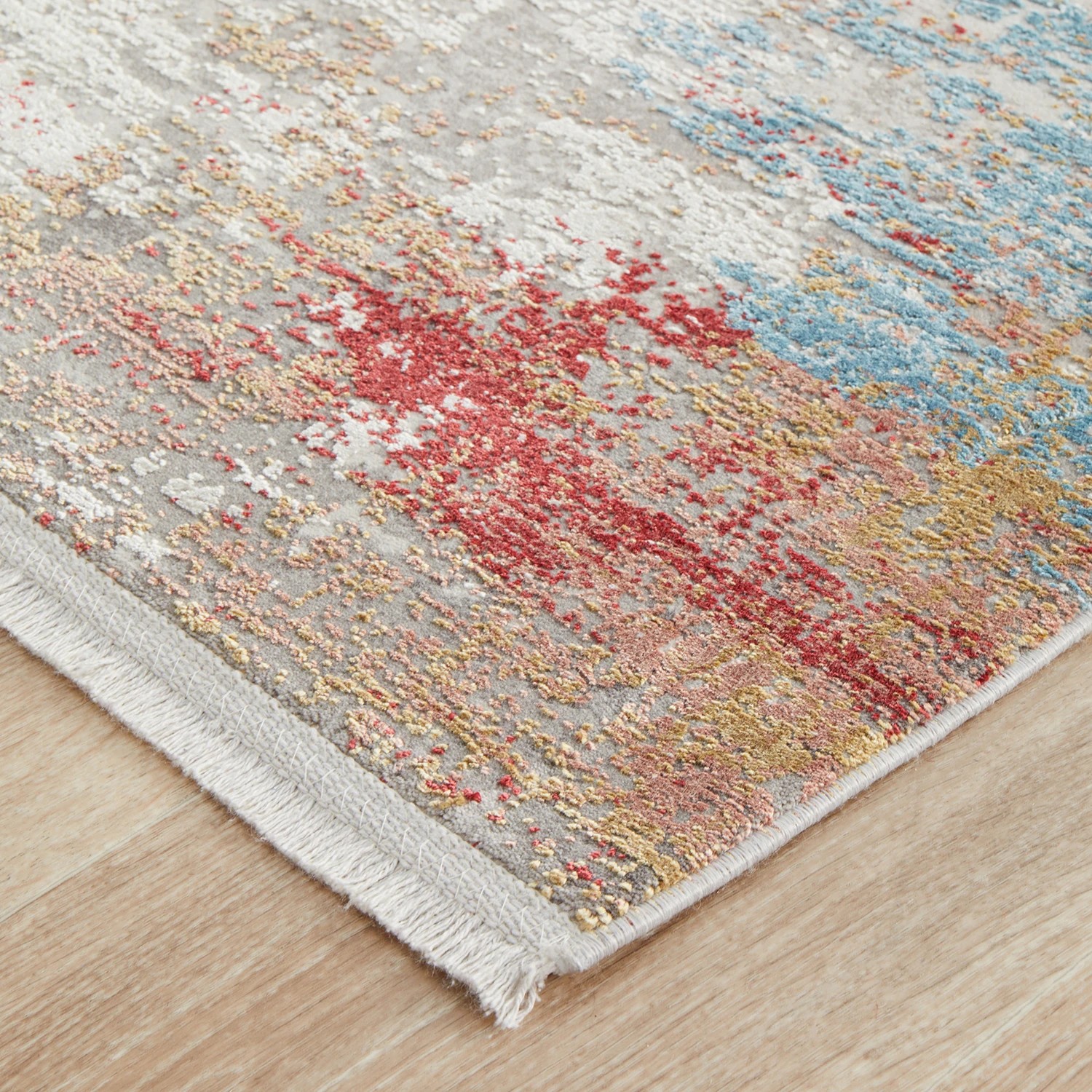 5 Common Ground Rugs Glimmers 109 300x80cm Runner - Medium Bamboo Silk Rug - Bone - Multi, 5 of 9