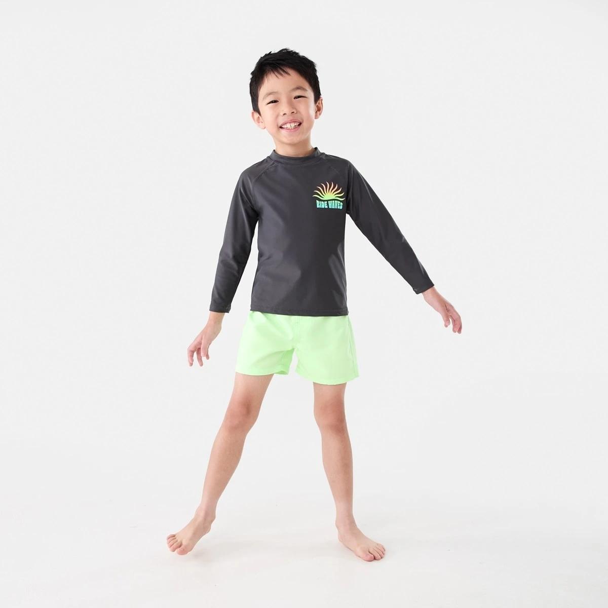 4 Plain Boardshorts FLURO LIME, 4 of 5