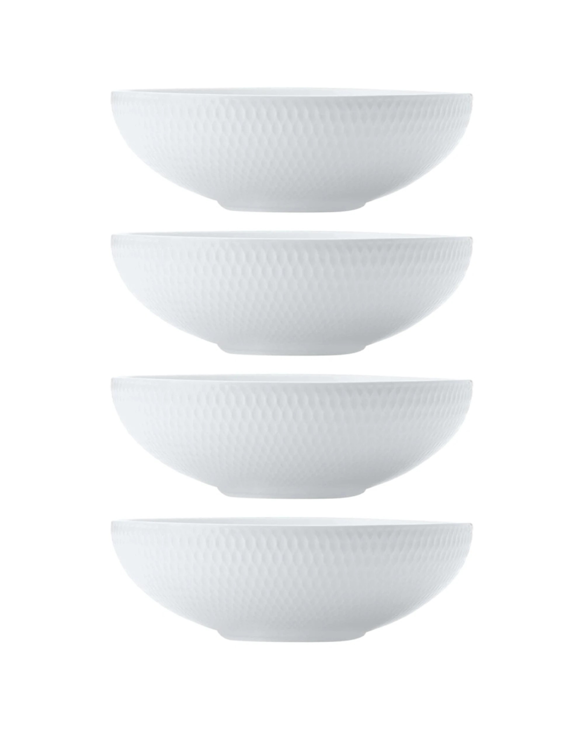 1 Maxwell & Williams 4x Basics Diamonds Noodle Coupe Bowl Porcelain Set 16cm - White, 1 of 2
