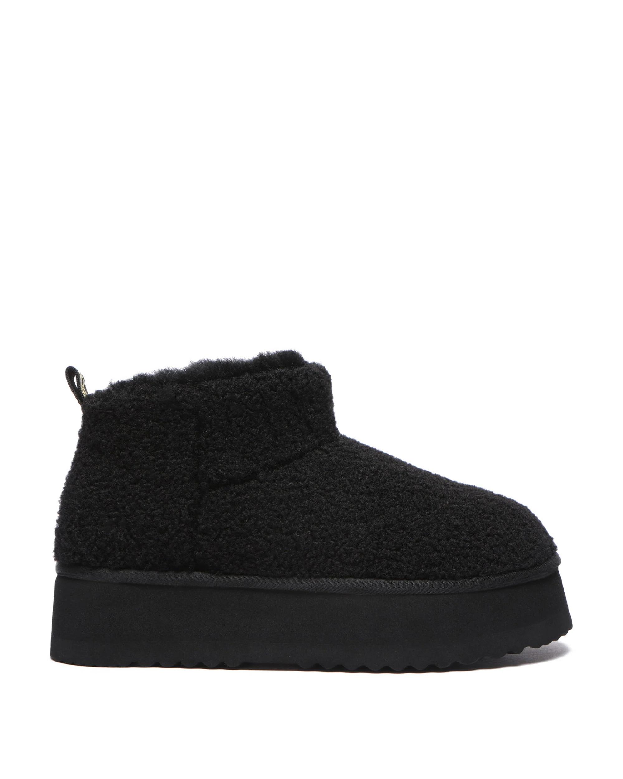 1 Everau Womens Ultra Platform Teddycozy BLACK, 1 of 5