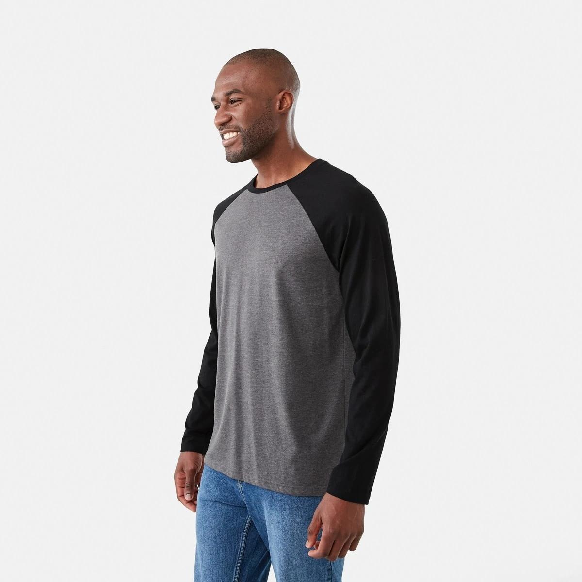 2 Long Sleeve Raglan T-shirt Black, 2 of 5
