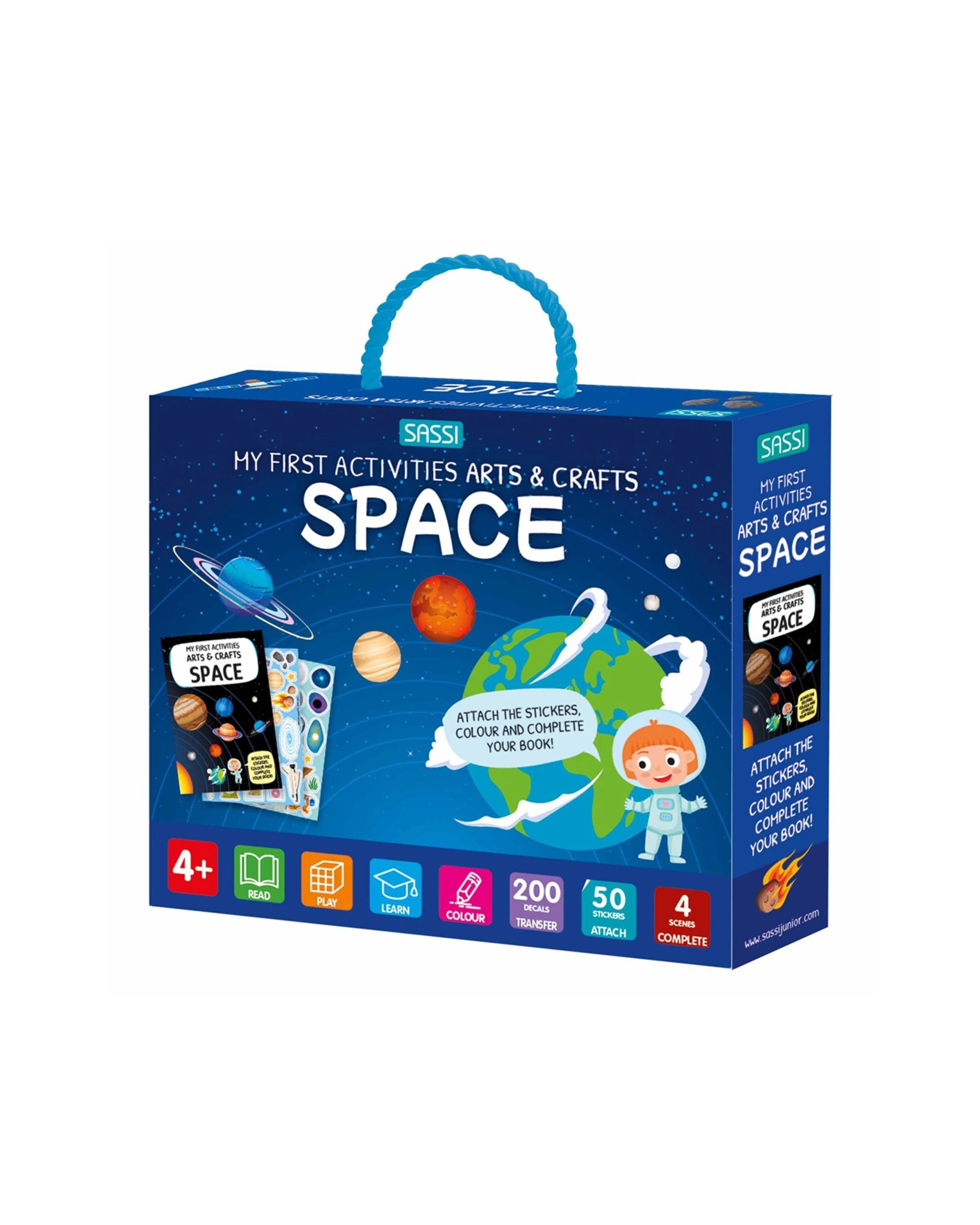 1 Sassi Arts Crafts Kids Children Activity Colouring Book Space Theme - Multi, 1 of 3