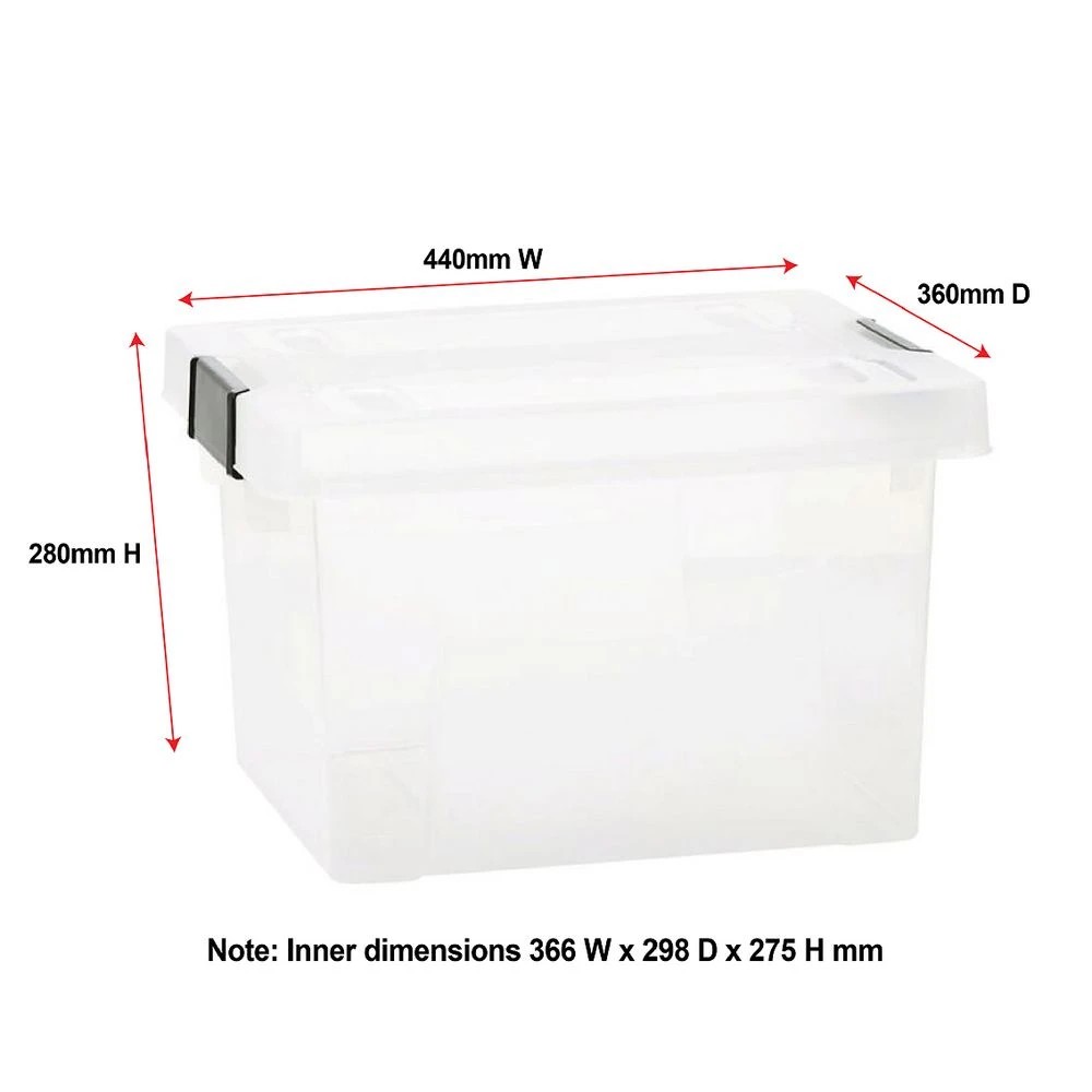 5 Ezy Storage 30L File Box Clear, 5 of 9