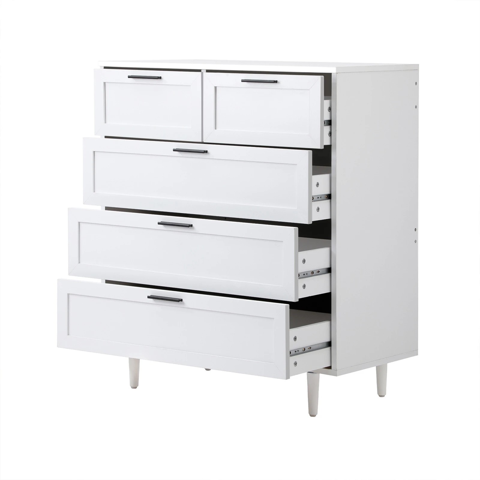 8 Oikiture 5 Chest Of Drawers Dresser Chest Storage Cabinet Tallboy
 - White, 8 of 10
