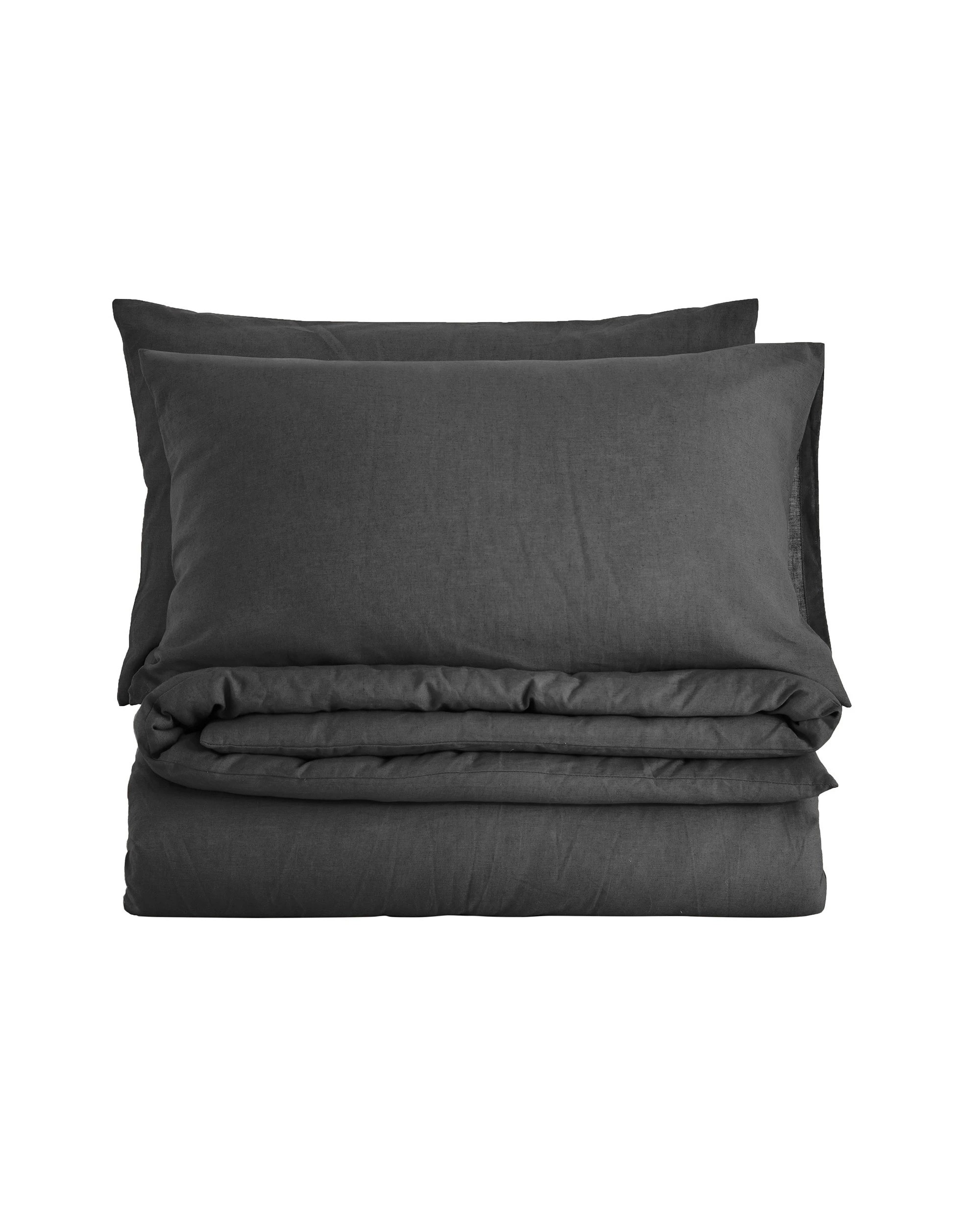 7 Dreamaker Linen Cotton Quilt Cover Set - Double Bed - Charcoal, 7 of 8