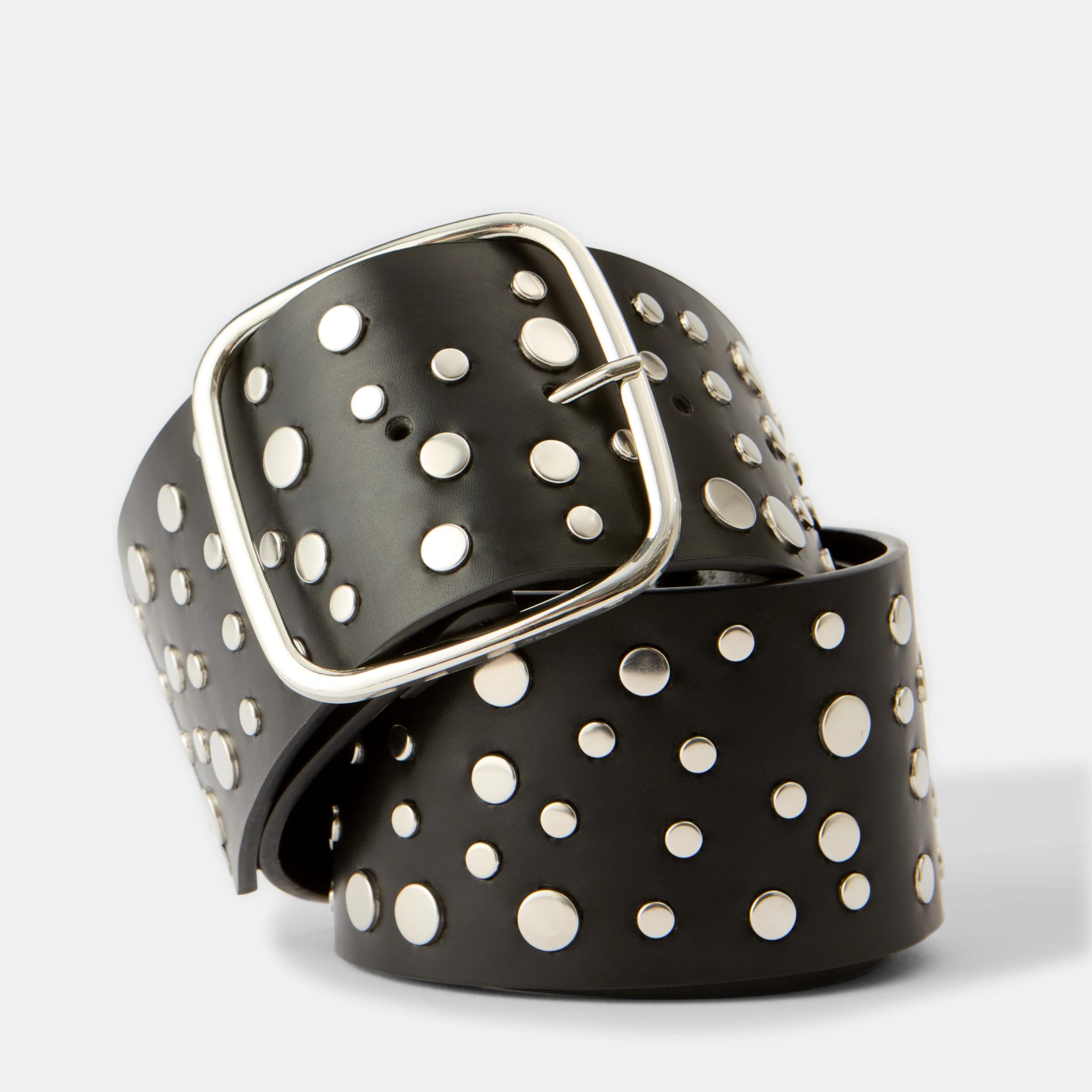1 Indie Stud Wide Belt Black, 1 of 2