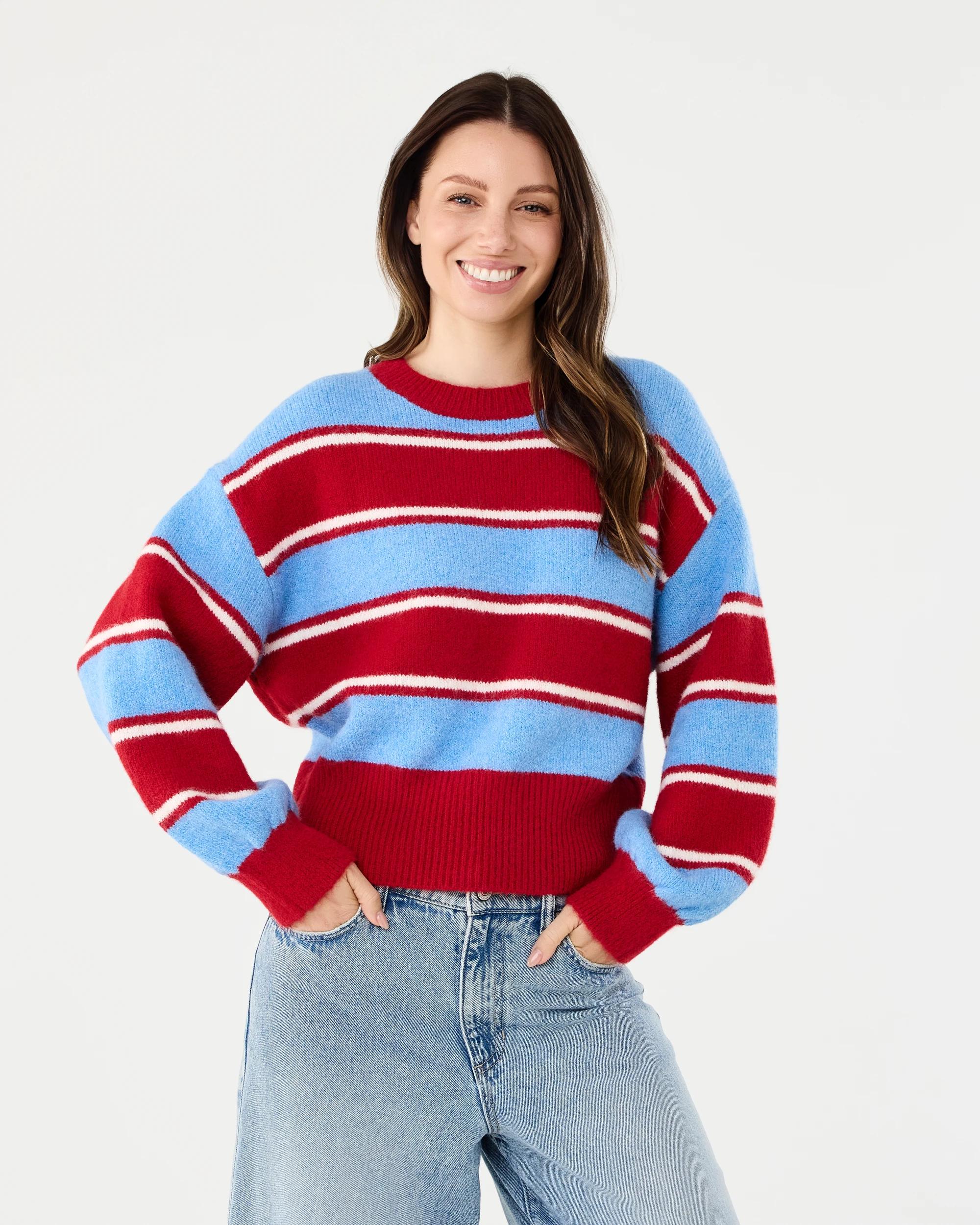 1 Fluffy Stripe Jumper Red Stripe, 1 of 7
