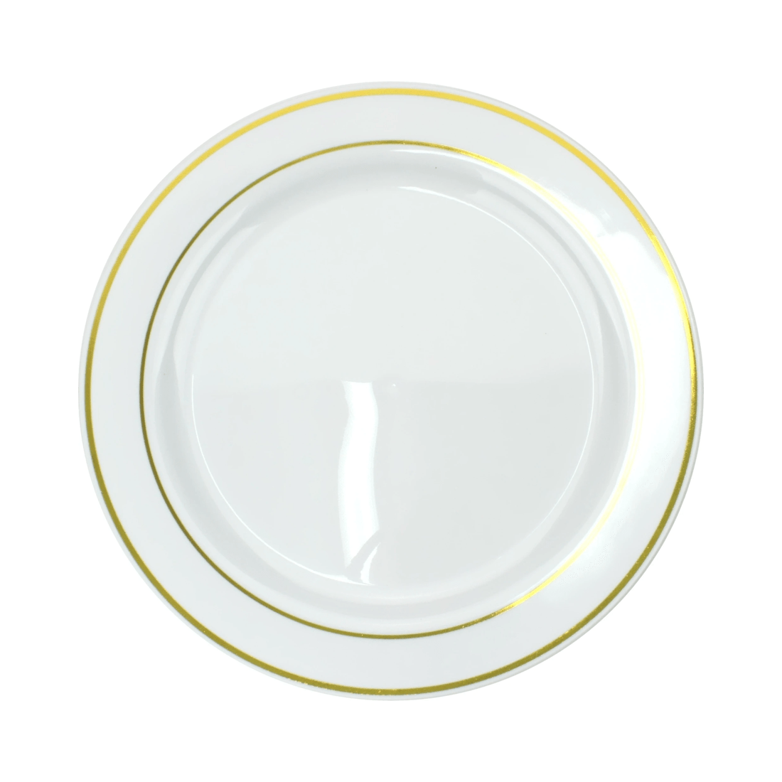 1 Partyware Gold Dual Trim Large Plastic Plates Pack of 6, 1 of 1