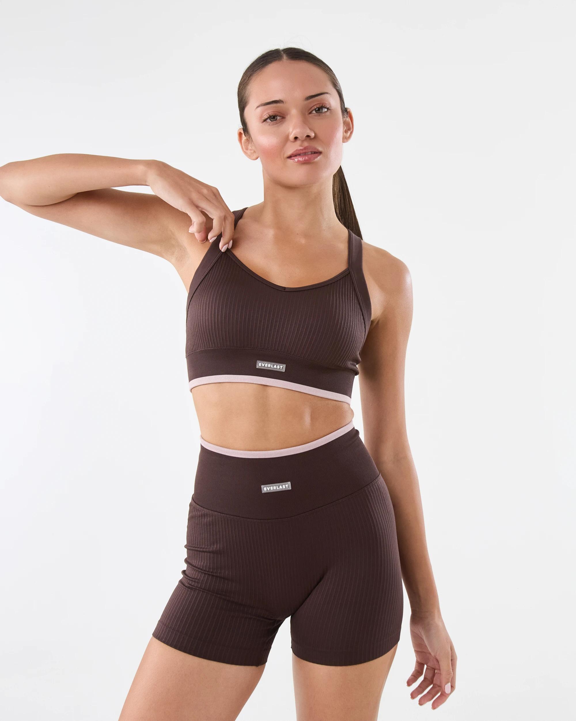 7 Everlast Womens Seamfree Rib Bike Shorts Coffee, 7 of 7