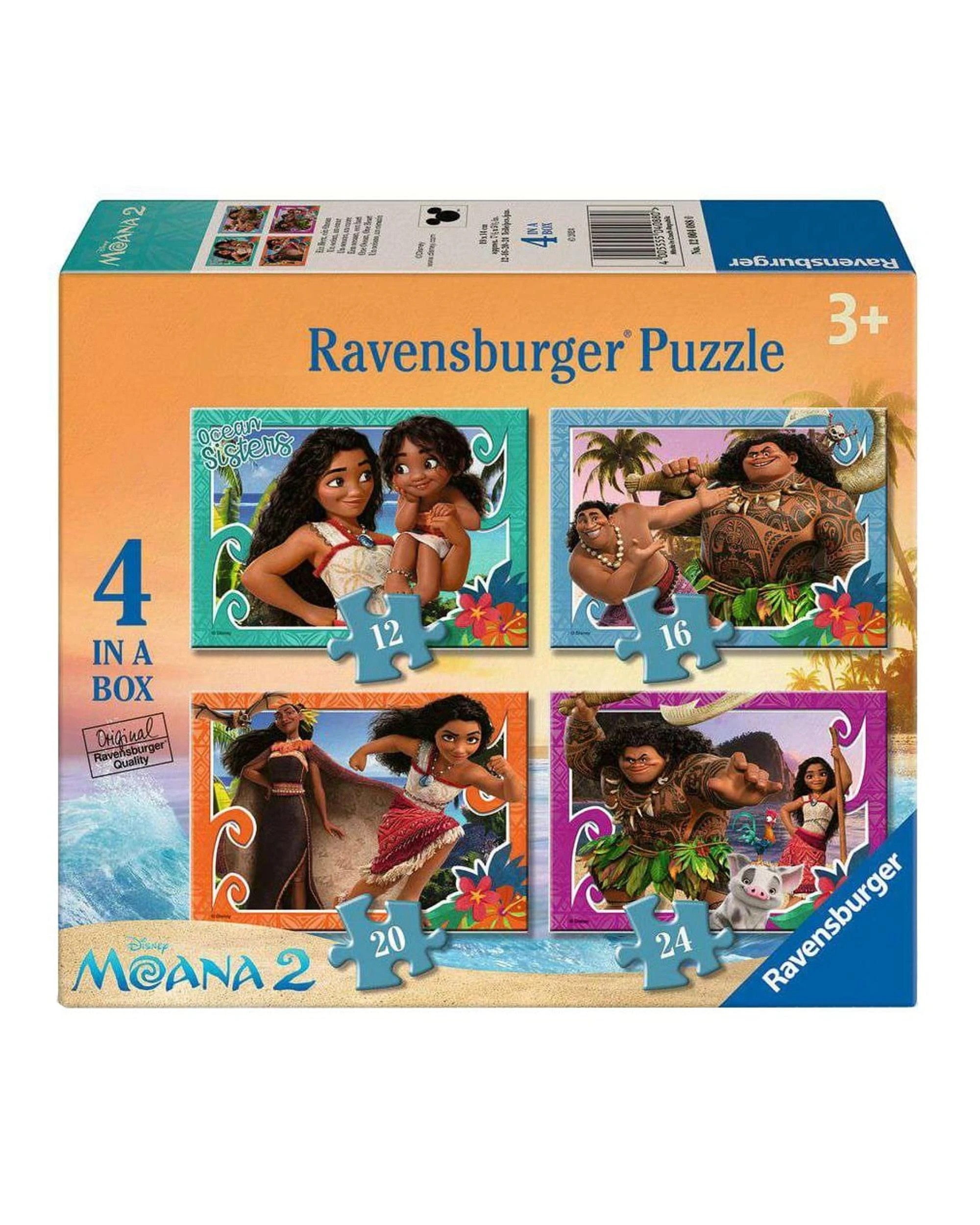 1 Ravensburger Disney Moana 2 4 in a Box 12, 16, 20, and 24 Piece Jigsaw Puzzle, 1 of 5