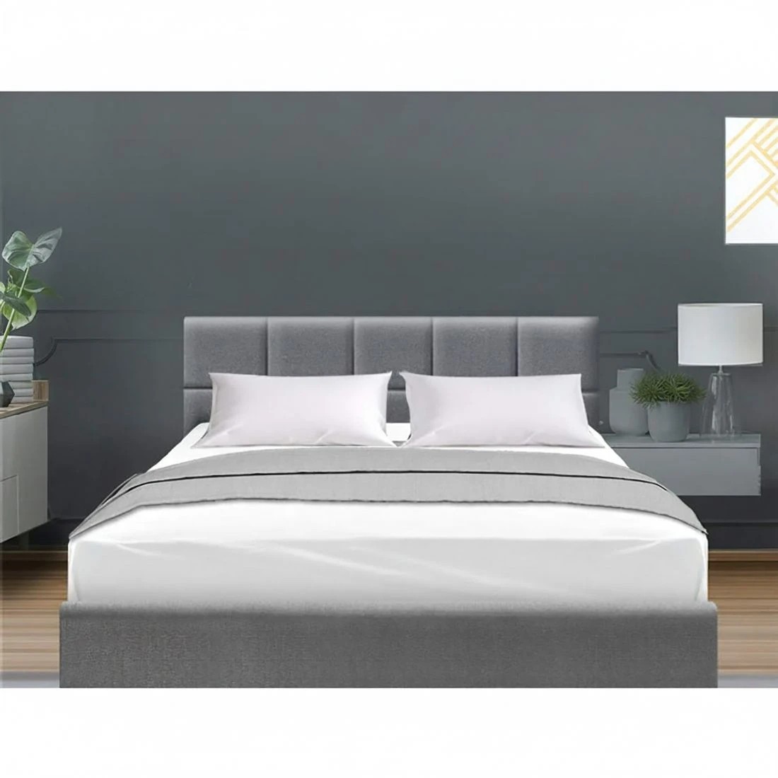 4 Artiss Bed Frame Queen Size TINO - Grey, 4 of 6