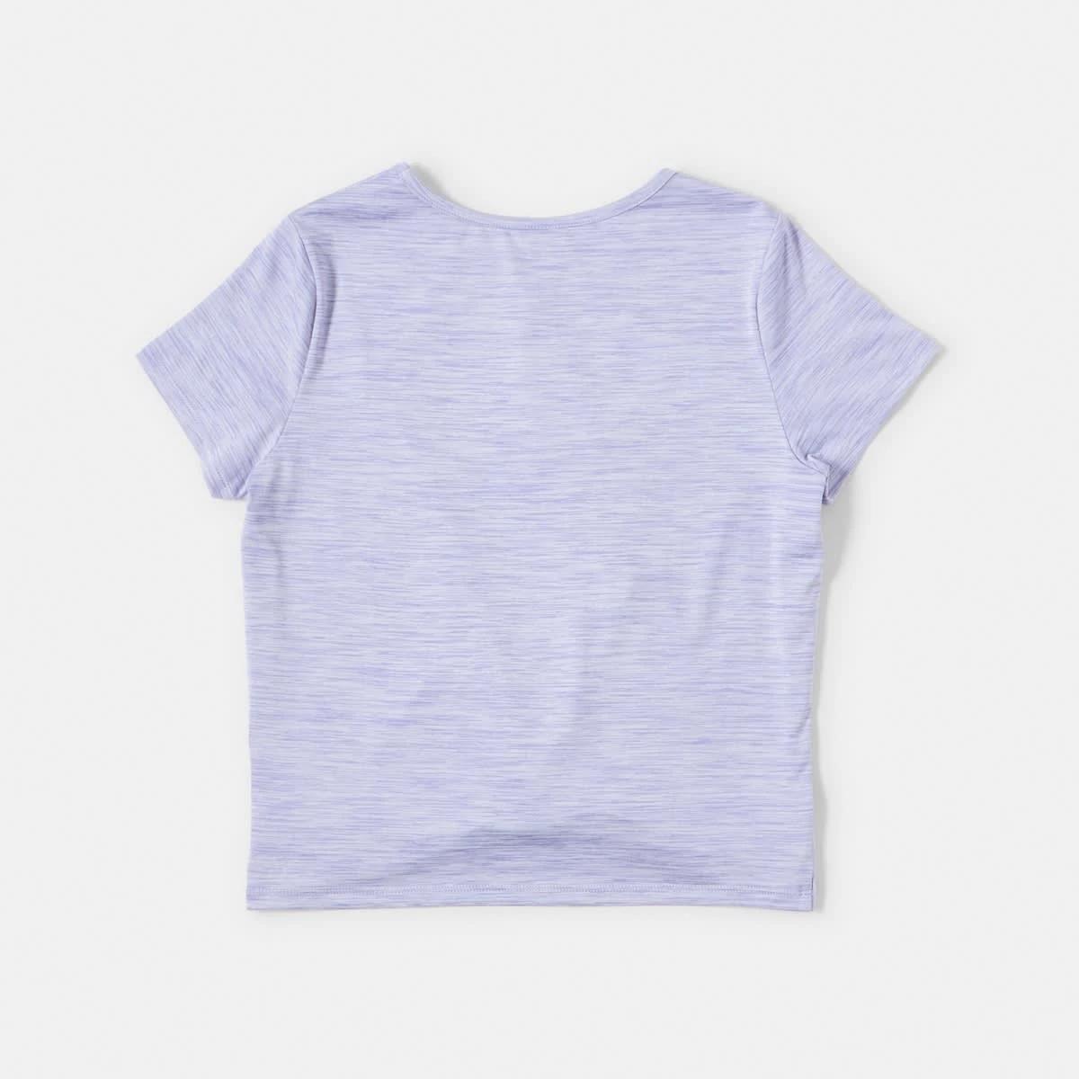 9 Active Kids Twist Front T-shirt Purp Marle, 9 of 9