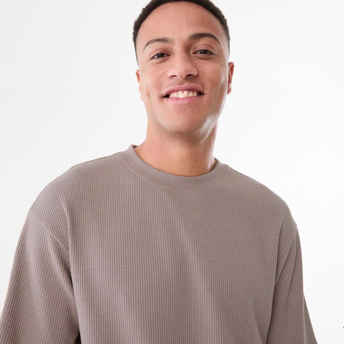 4 Oversized Waffle T-shirt MUSHROOM DUST, 4 of 5