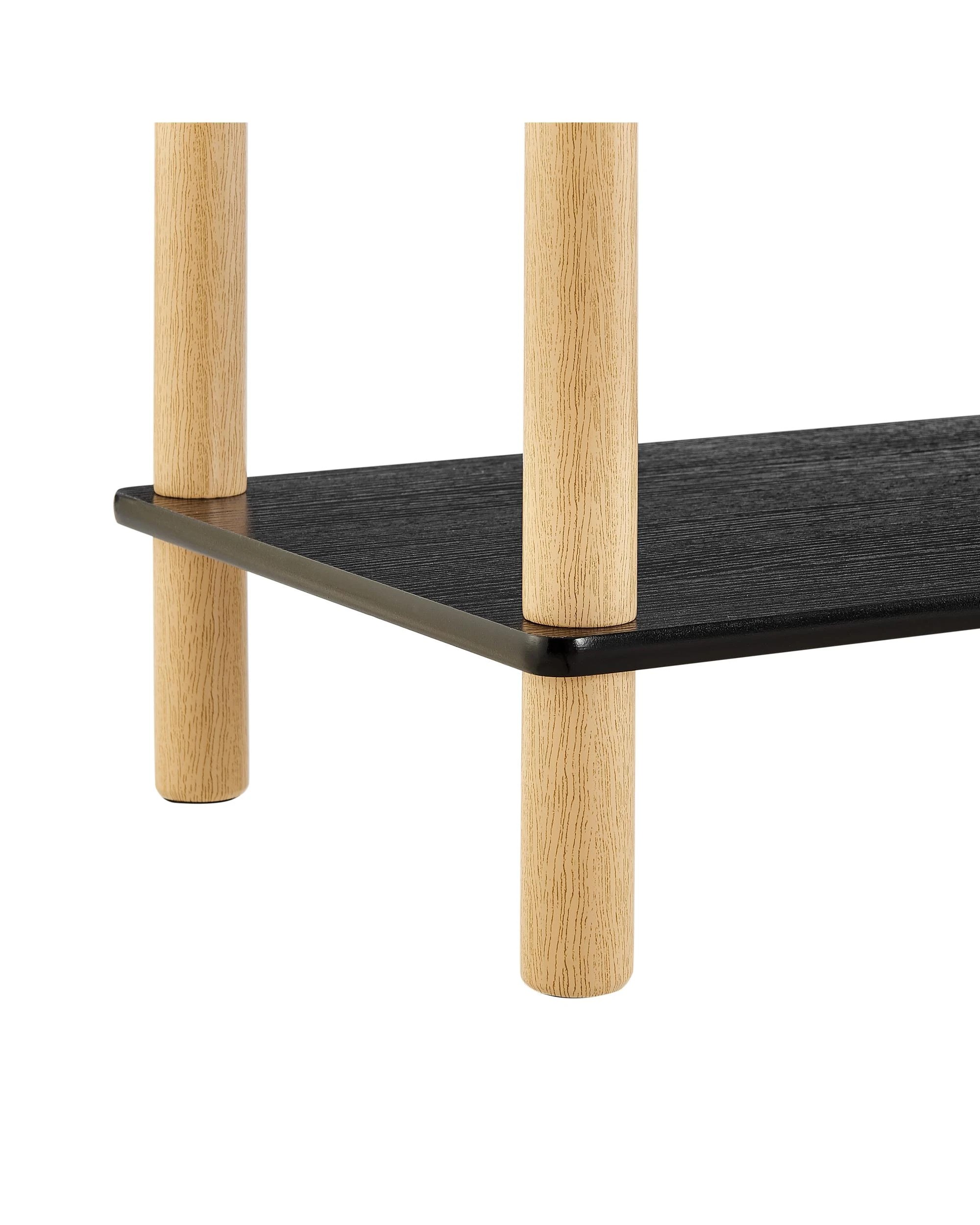 8 Kodu Open Shelf Unit Shelving Display Rectangular 3 Levels Black and Oak, 8 of 10